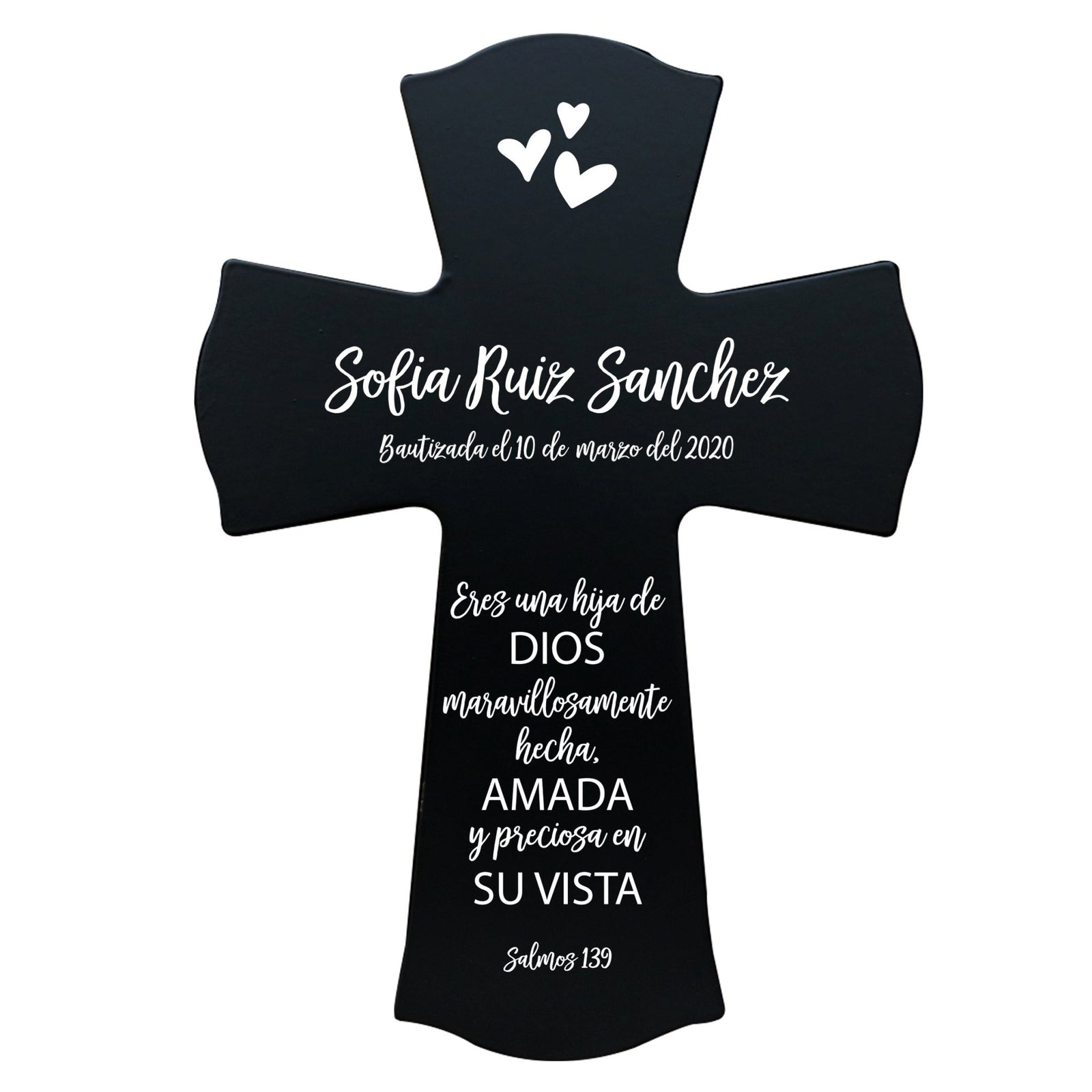 Personalized Baptism Wall Cross Spanish Verse - Child Of God 8”x11.5” - LifeSong Milestones