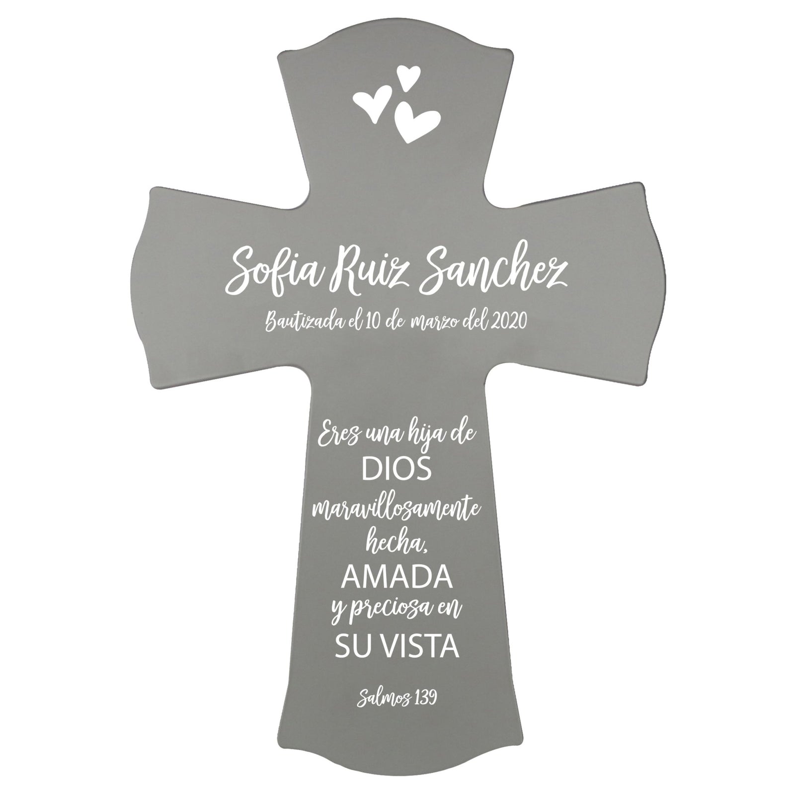 Personalized Baptism Wall Cross Spanish Verse - Child Of God 8”x11.5” - LifeSong Milestones