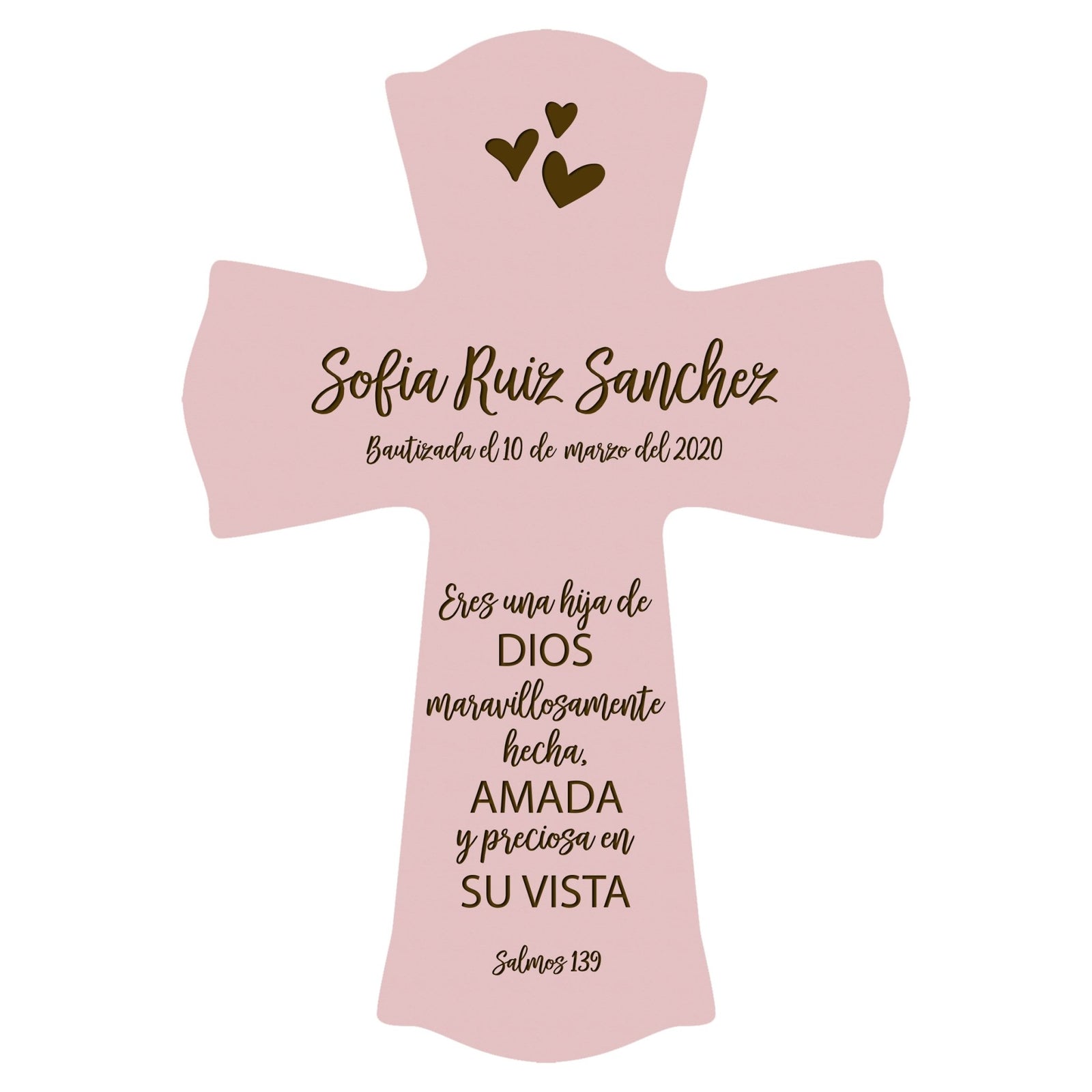 Personalized Baptism Wall Cross Spanish Verse - Child Of God 8”x11.5” - LifeSong Milestones