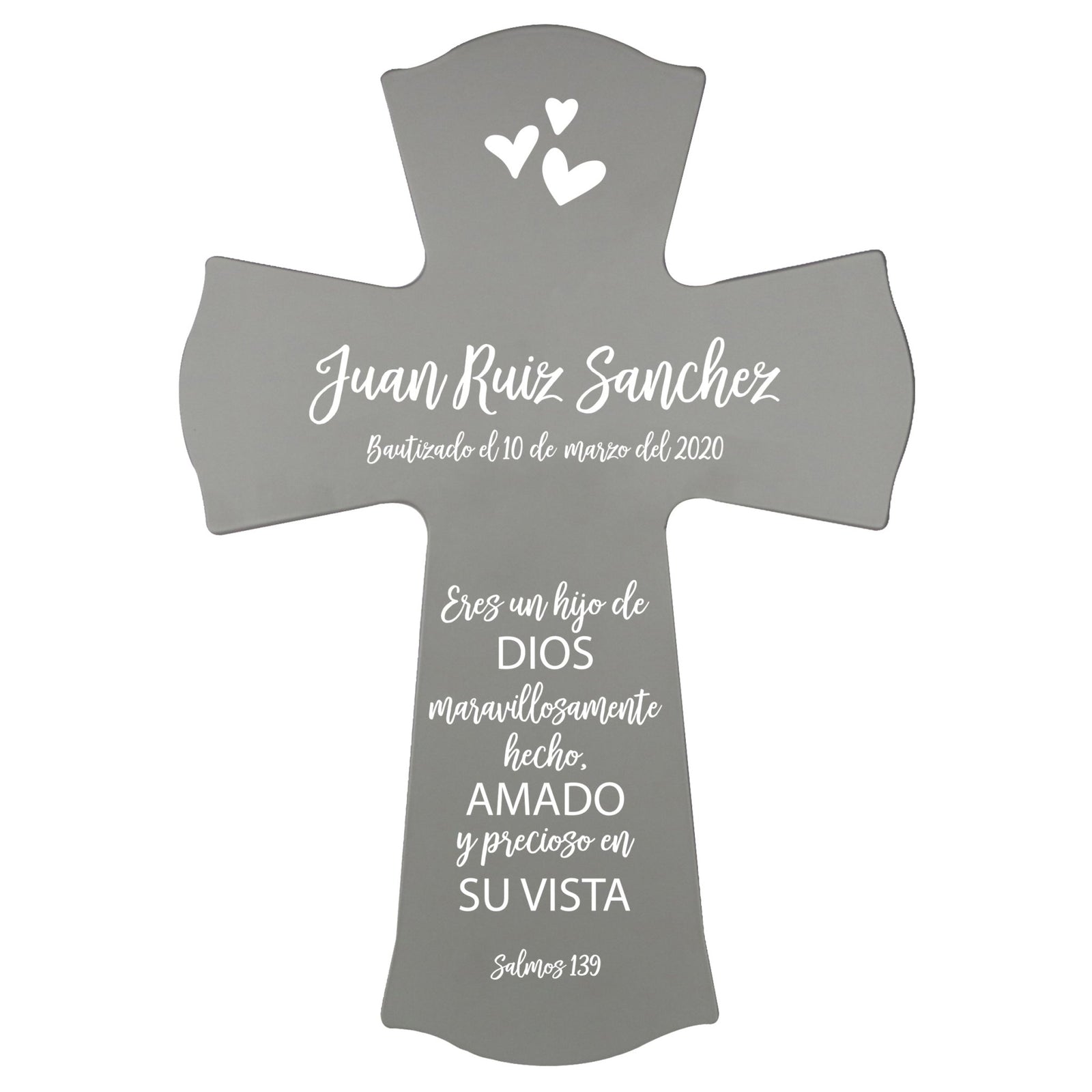 Personalized Baptism Wall Cross Spanish Verse - Child Of God 8”x11.5” - LifeSong Milestones