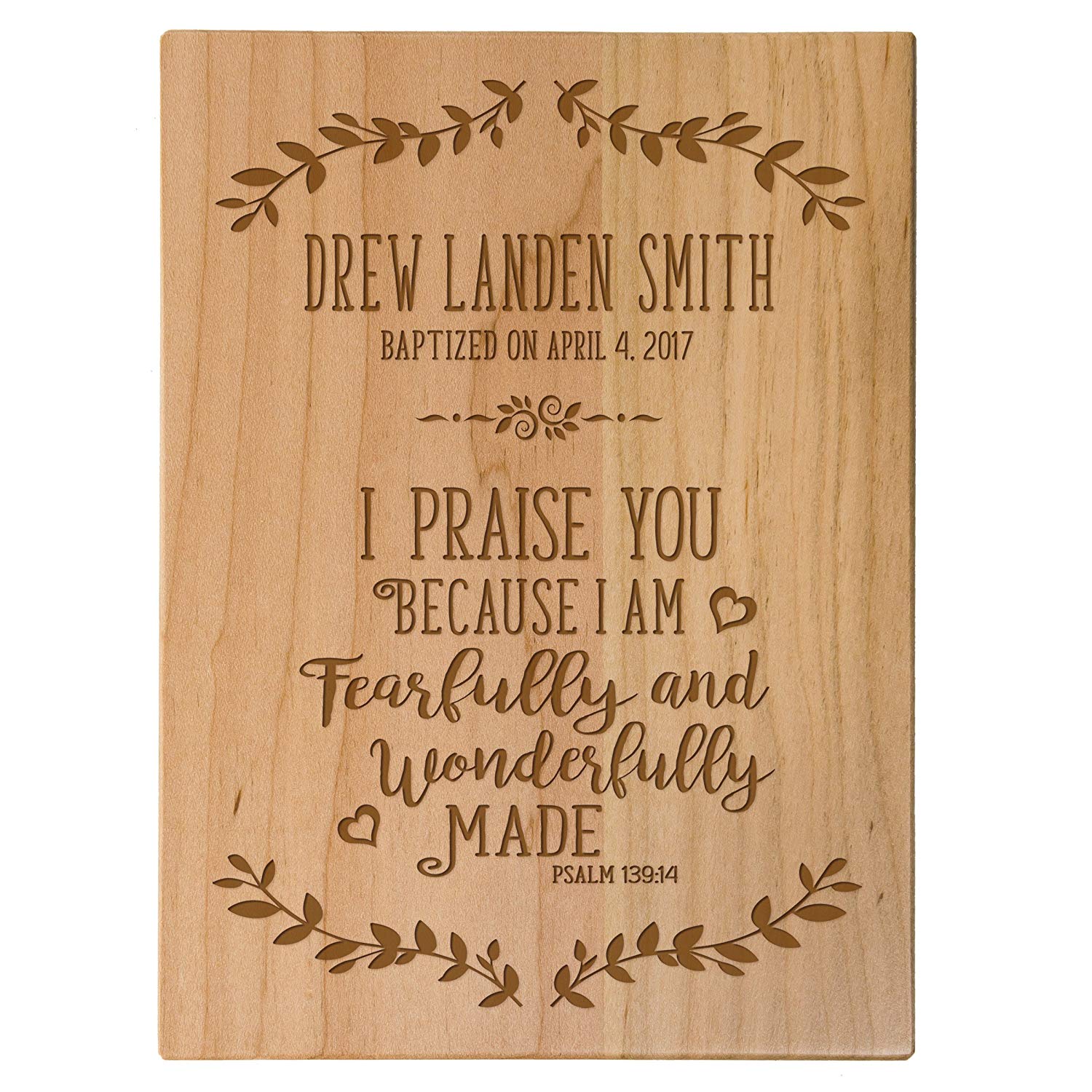 Lifesong Milestones Personalized Baptism Wooden Wall Plaque Home Decor Gift For Godchild