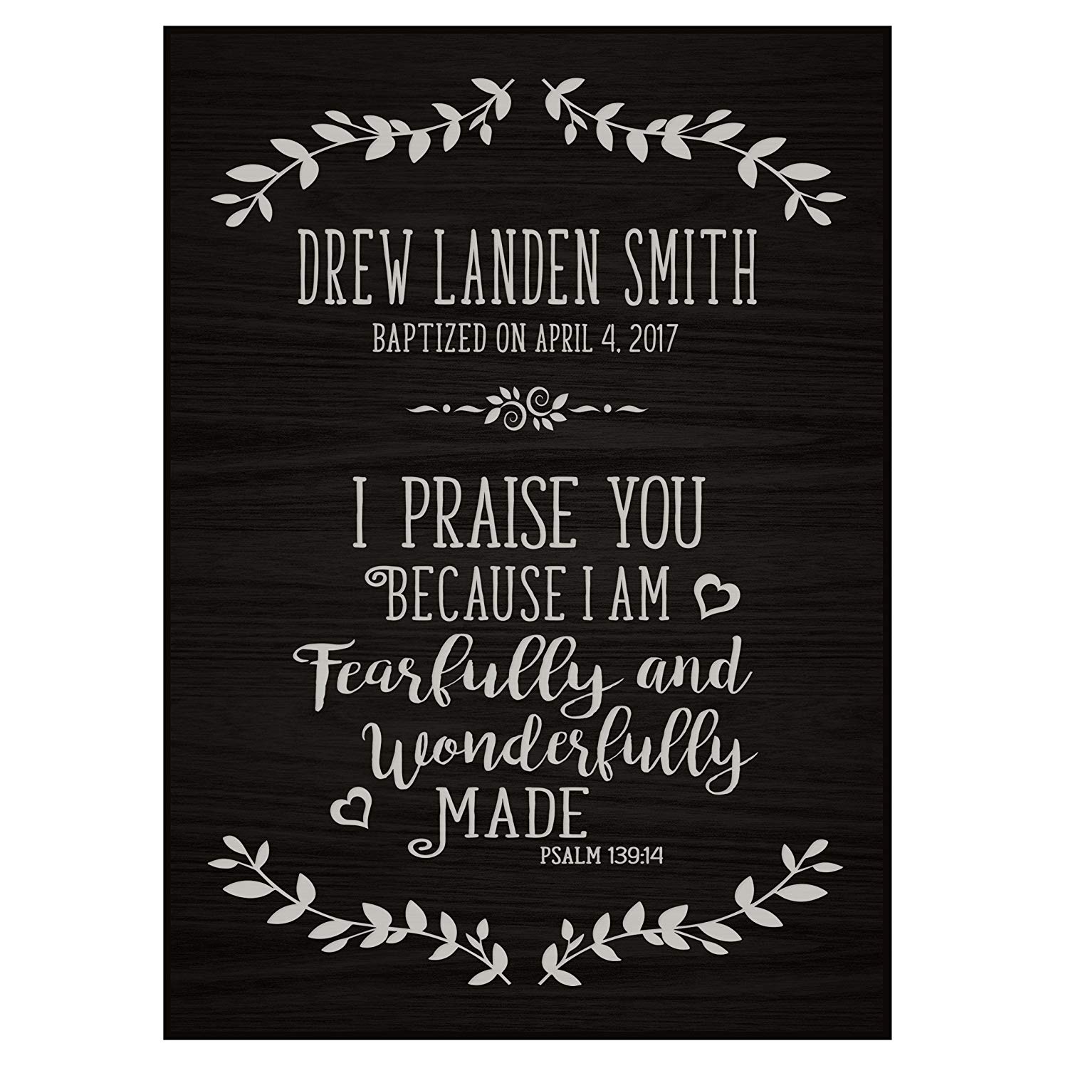 Lifesong Milestones Personalized Baptism Wooden Wall Plaque Home Decor Gift For Godchild