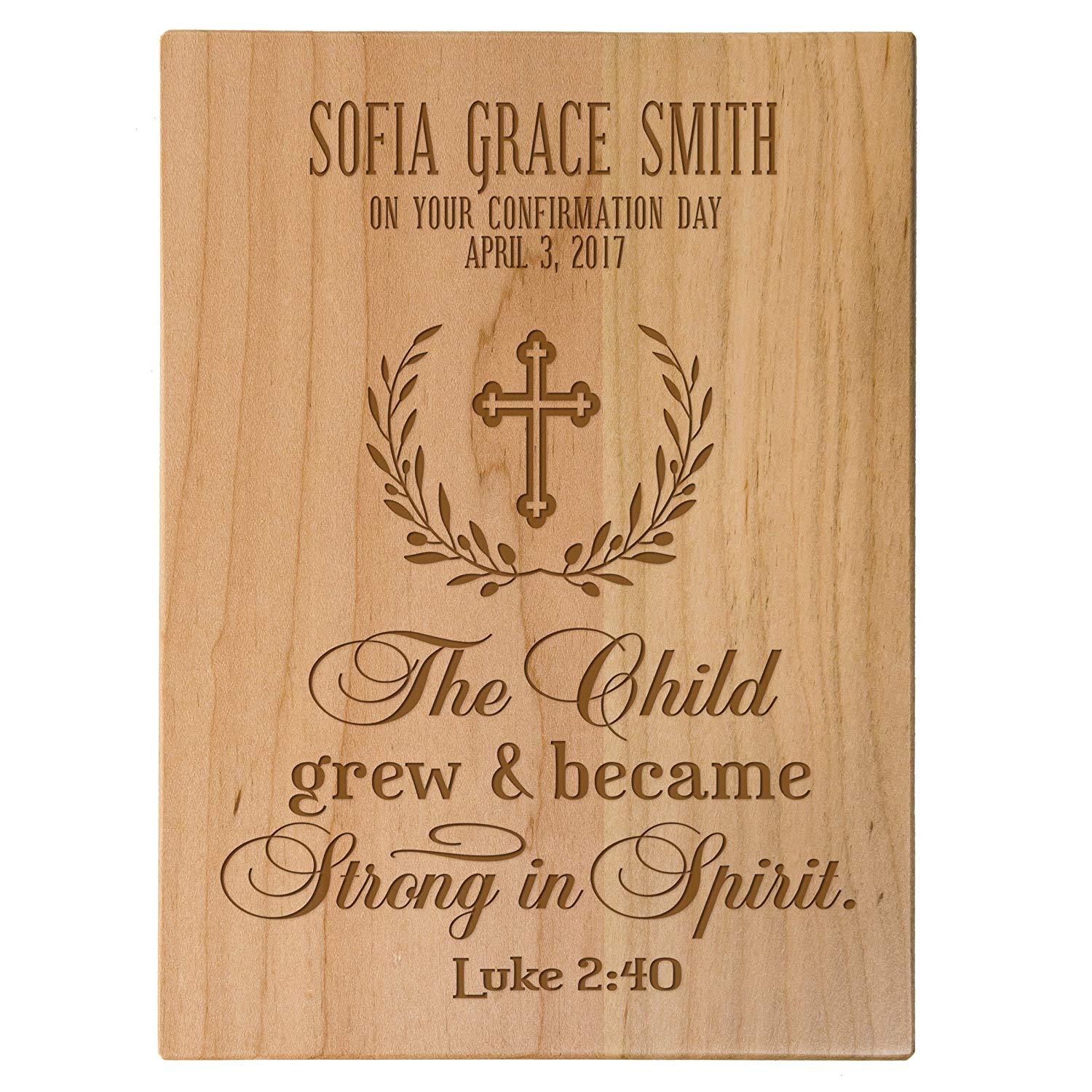 Lifesong Milestones Personalized Baptism Wooden Wall Plaque Home Decor Gift For Godchild
