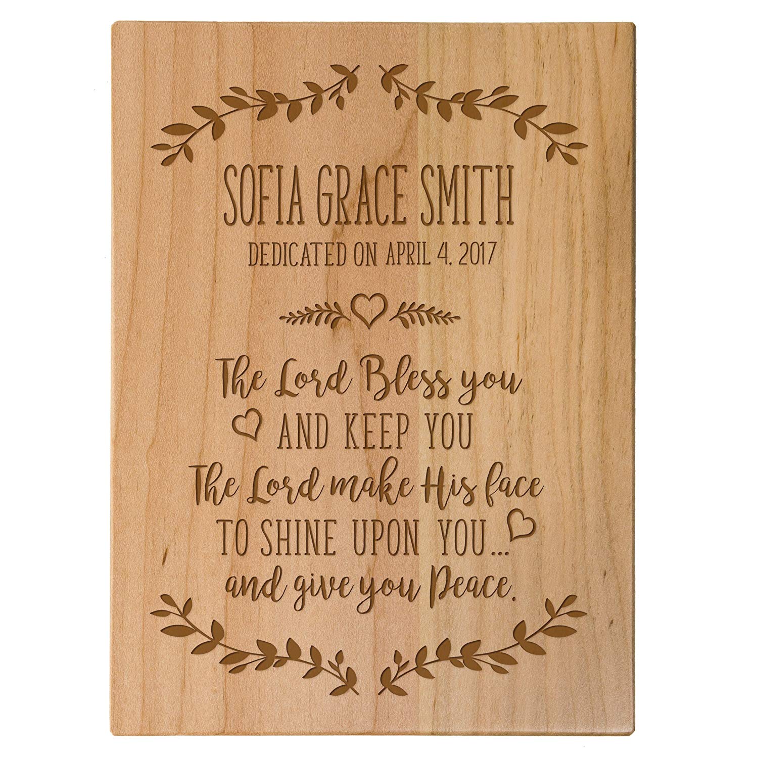 Lifesong Milestones Personalized Baptism Wooden Wall Plaque Home Decor Gift For Godchild