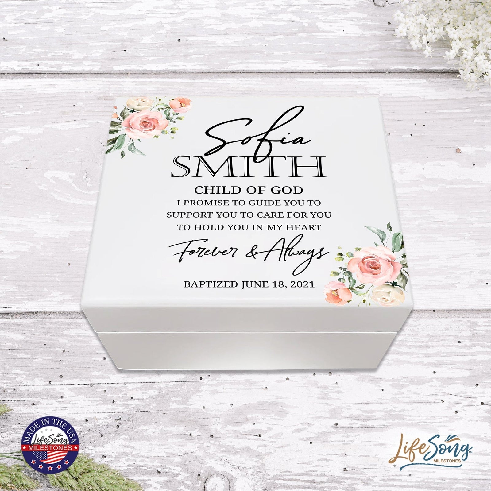 Lifesong Milestones Jewelry Keepsake Box with inset mirror for Girls and Boys