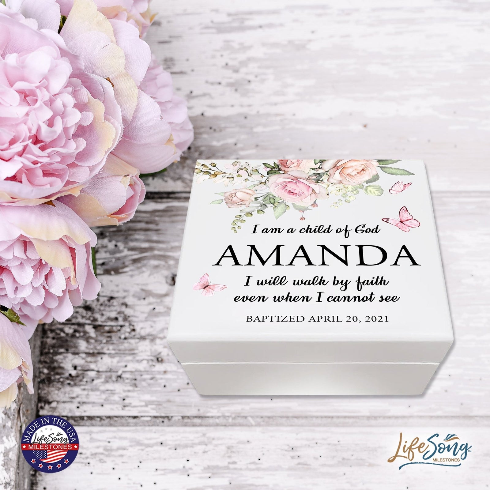 Lifesong Milestones Jewelry Keepsake Box with inset mirror for Girls and Boys