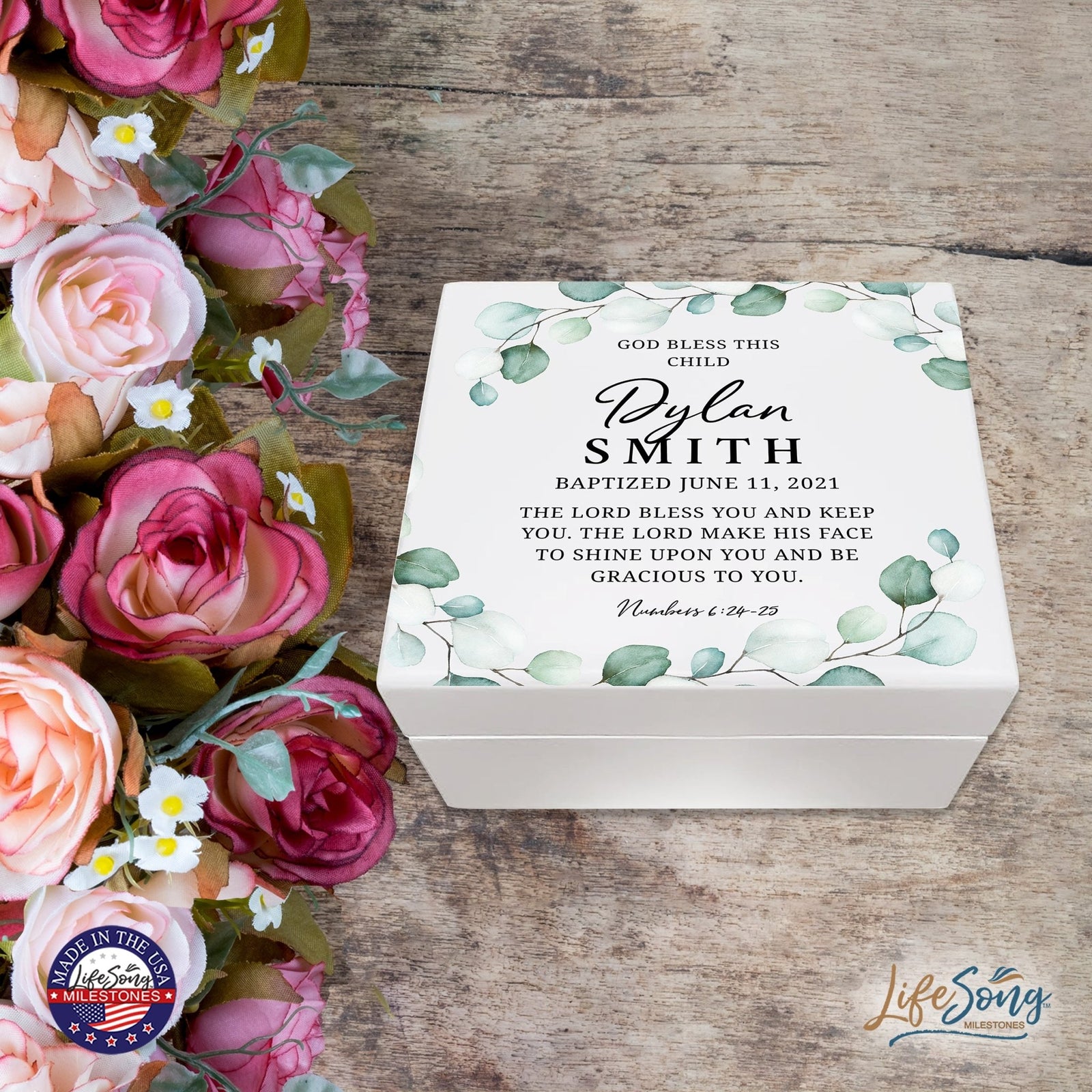 Lifesong Milestones Personalized Baptism Keepsake Jewelry Box Gift for Boys and Girls