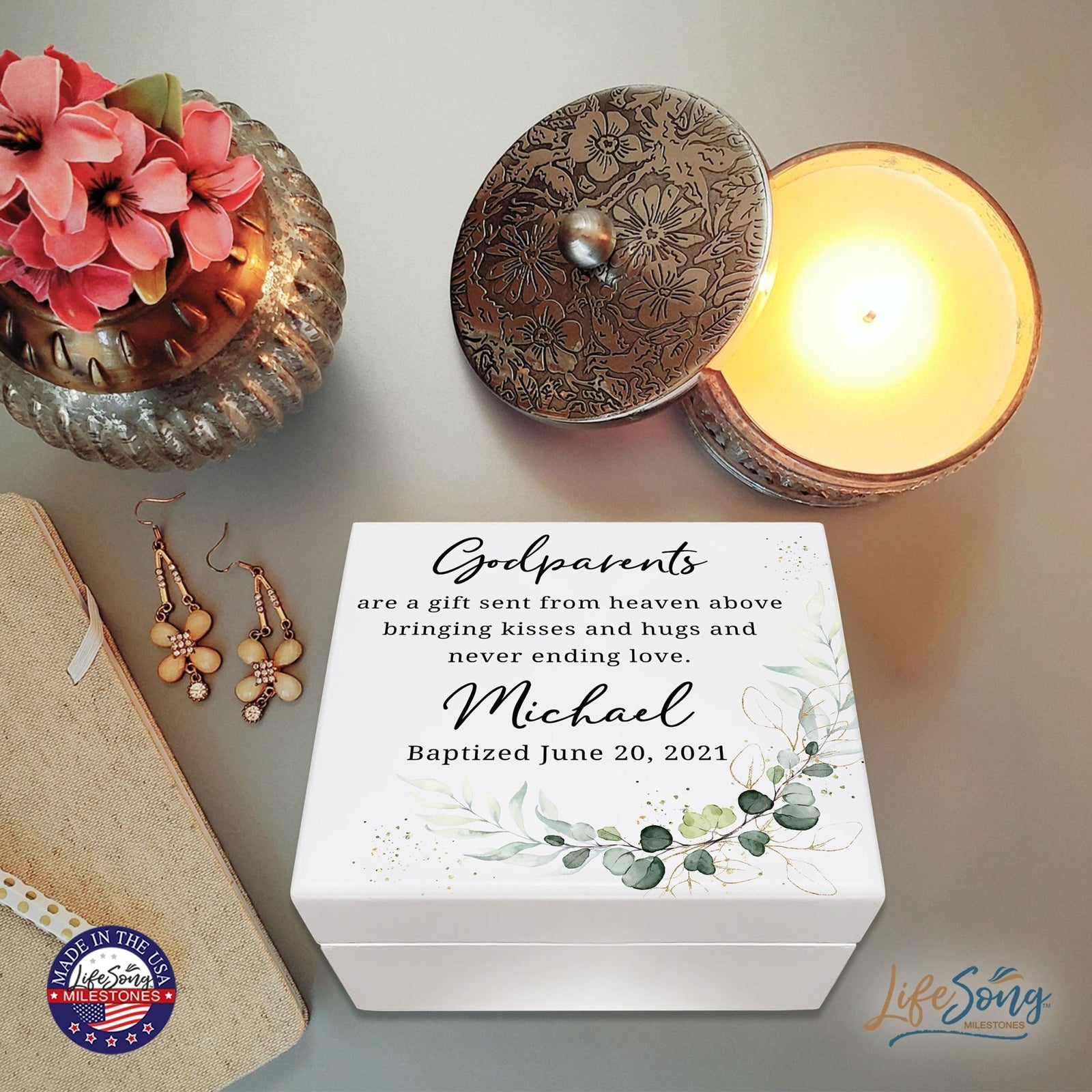 Lifesong Milestones Jewelry Keepsake Box with inset mirror for Gift for Boys and Girls