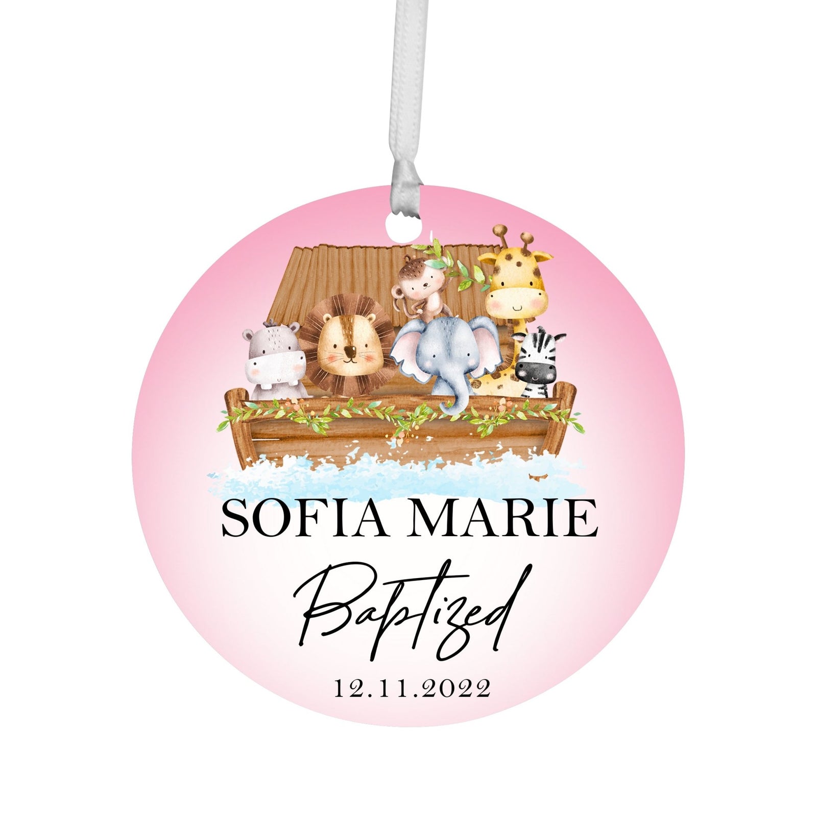 Personalized Baptism Wooden Ornament - May God Bless You - LifeSong Milestones