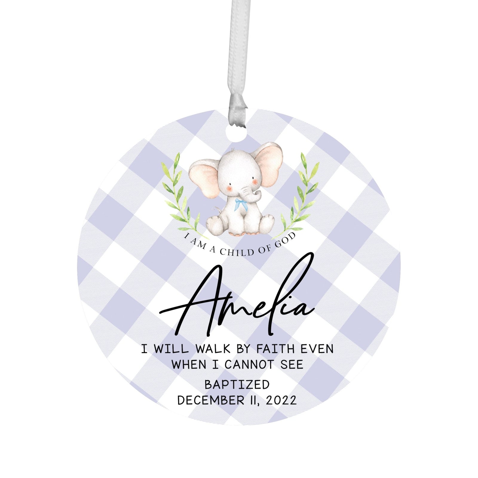 Personalized Baptism Wooden Ornament - May God Bless You - LifeSong Milestones