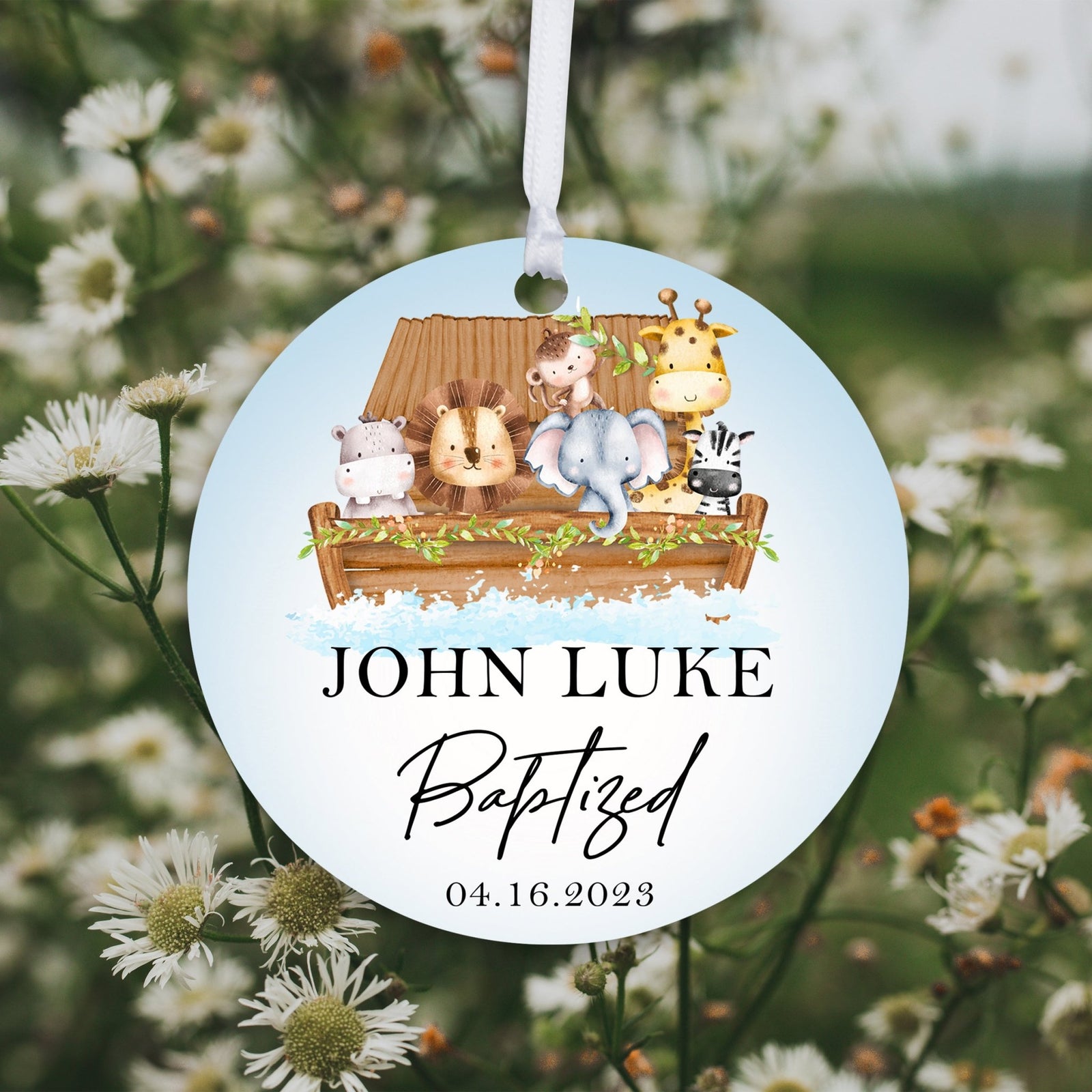 Personalized Baptism Wooden Ornament - May God Bless You - LifeSong Milestones