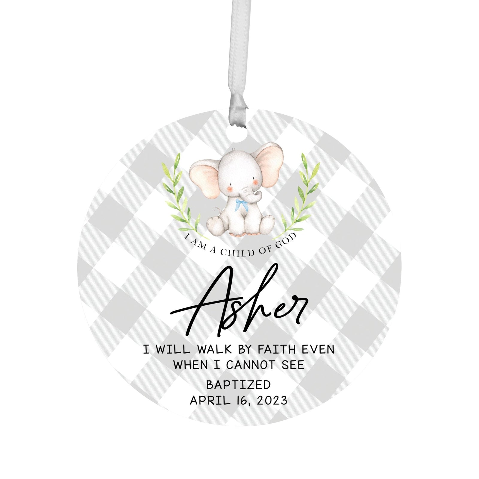 Personalized Baptism Wooden Ornament - May God Bless You - LifeSong Milestones