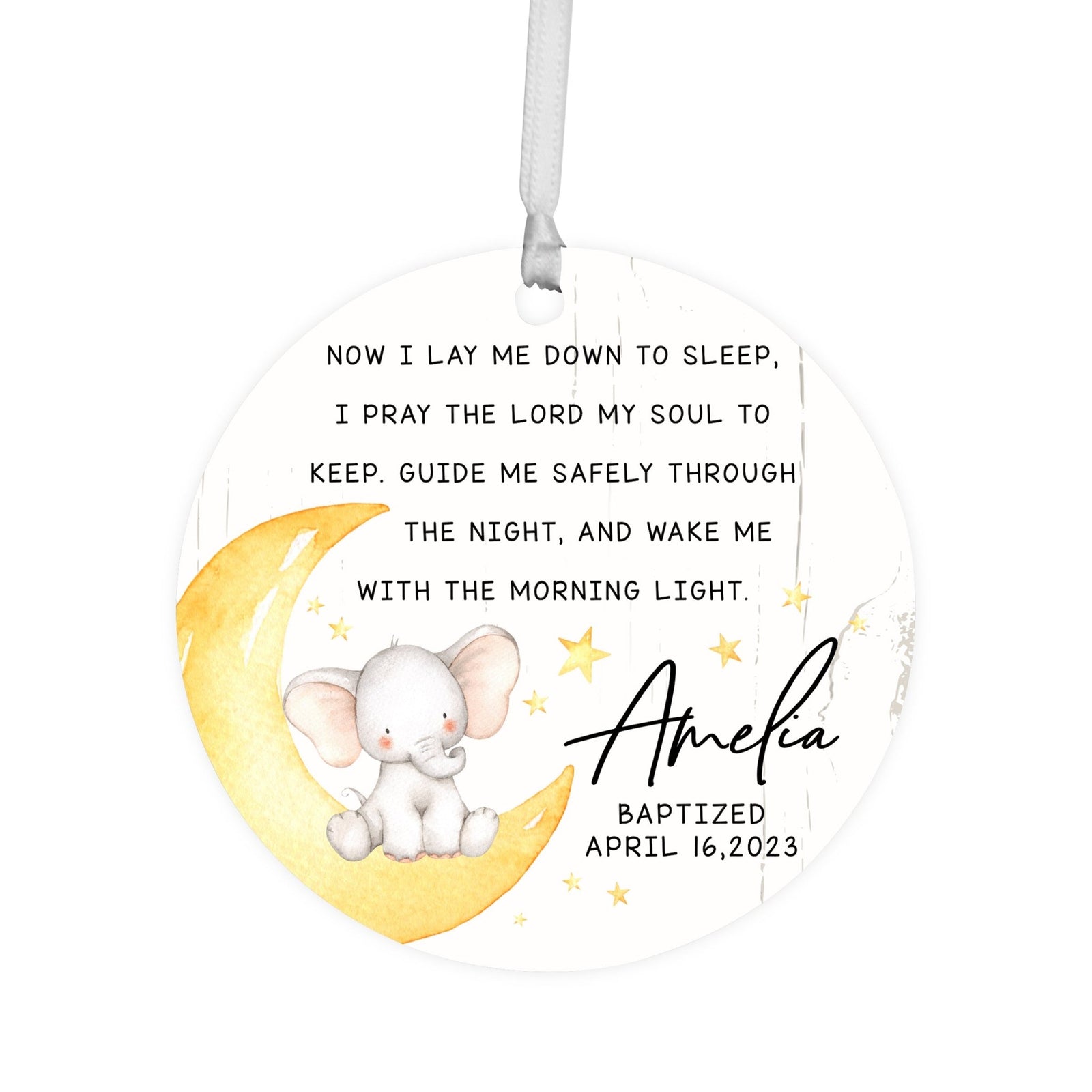 Personalized Baptism Wooden Ornament - May God Bless You - LifeSong Milestones