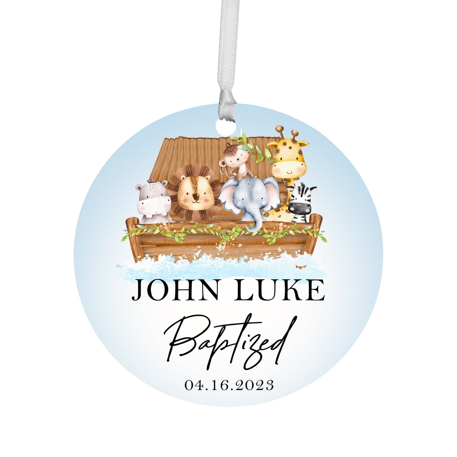 Personalized Baptism Wooden Ornament - May God Bless You - LifeSong Milestones