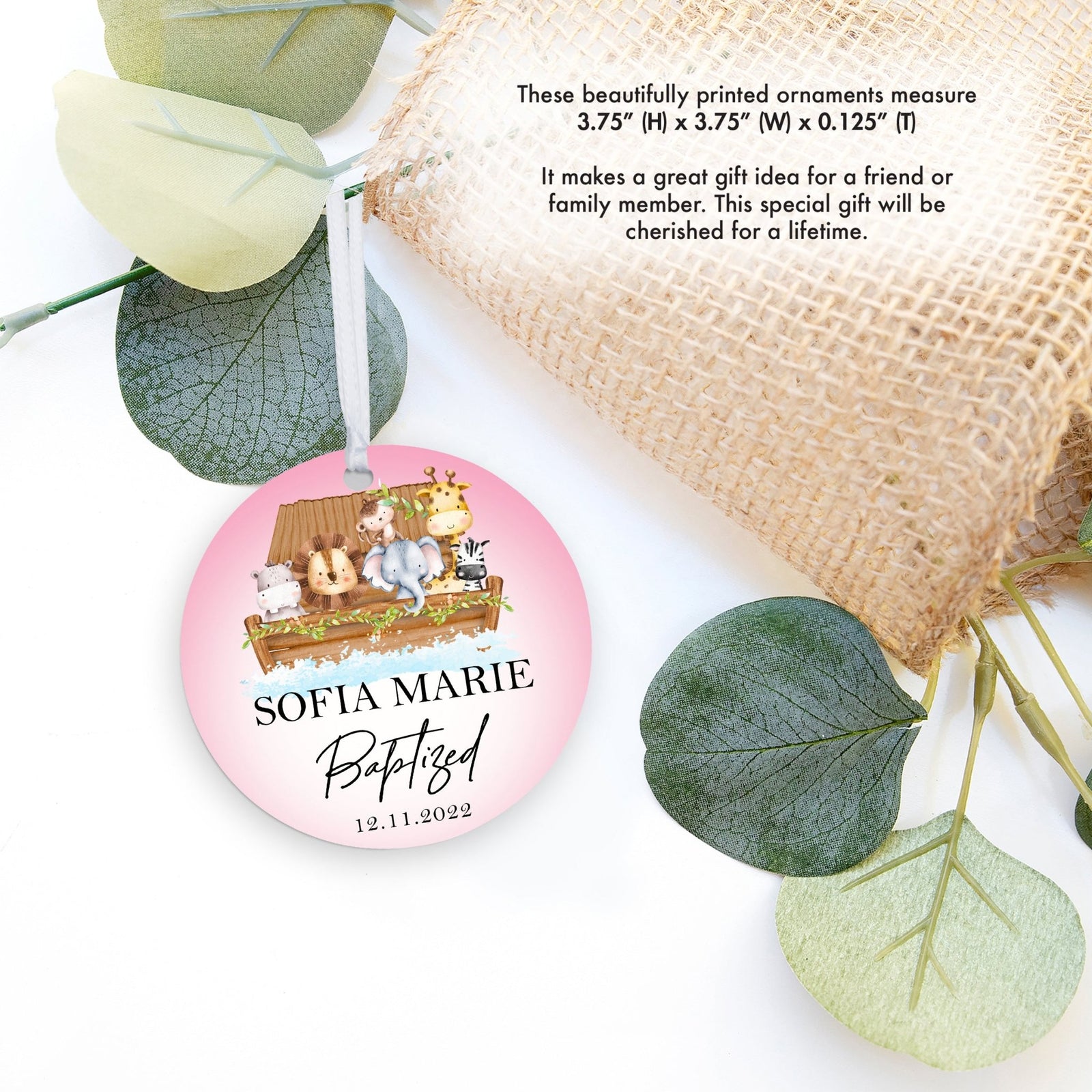 Personalized Baptism Wooden Ornament - May God Bless You - LifeSong Milestones