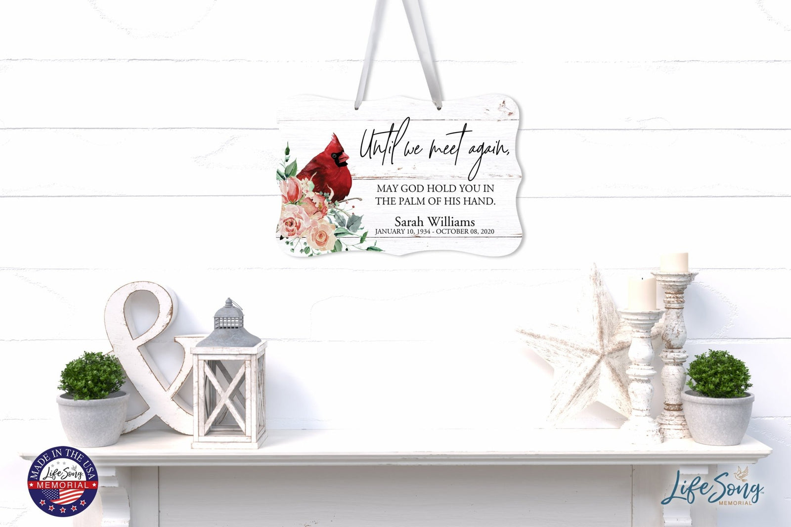Personalized Cardinal Memorial Everyday Wall Sign 14in with Inspirational Verse Keepsake Gift Your Wings Were - LifeSong Milestones