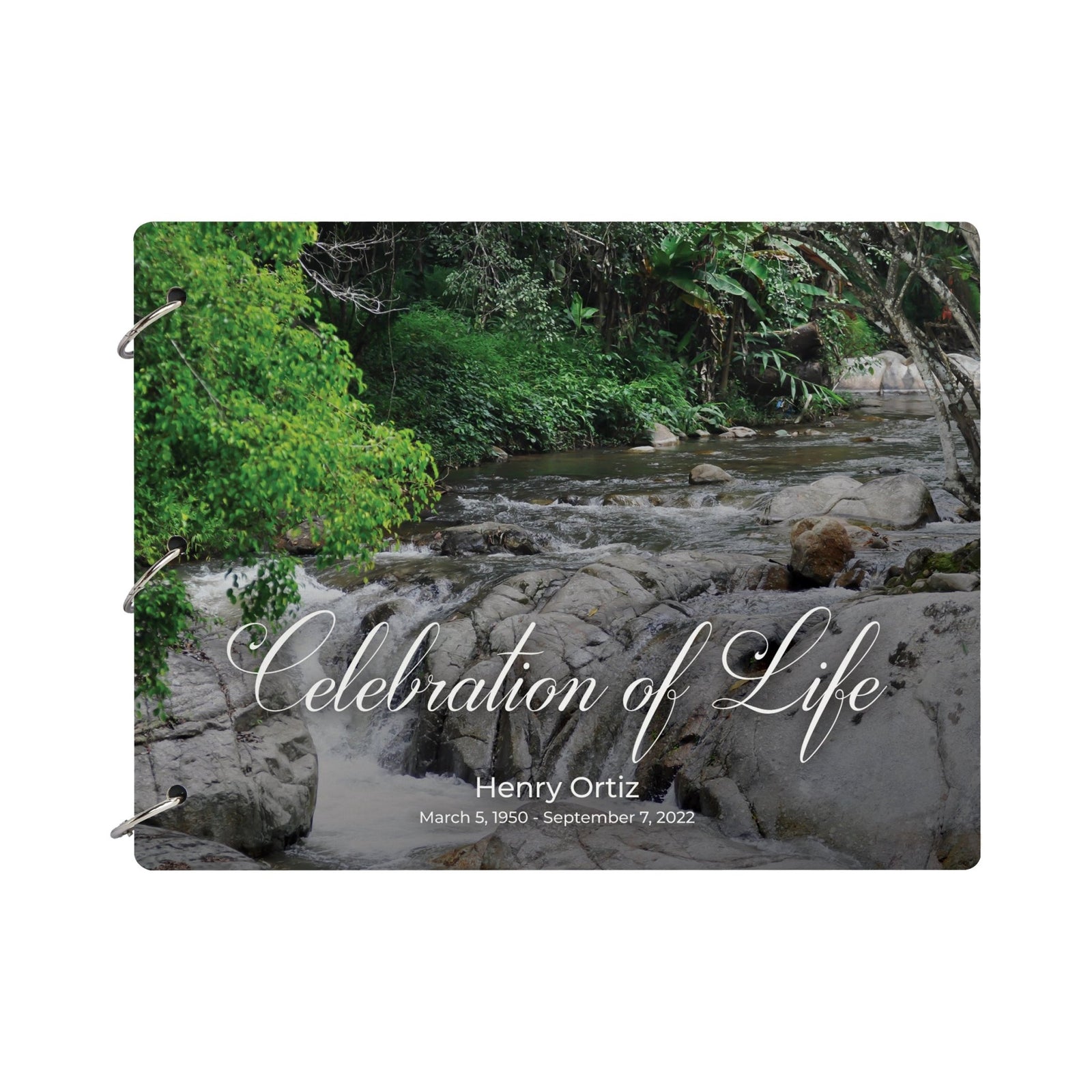 Personalized Celebration Of Life Funeral Guest Books For Memorial Services Registry With Wooden Cover - A Celebration Of Life - LifeSong Milestones
