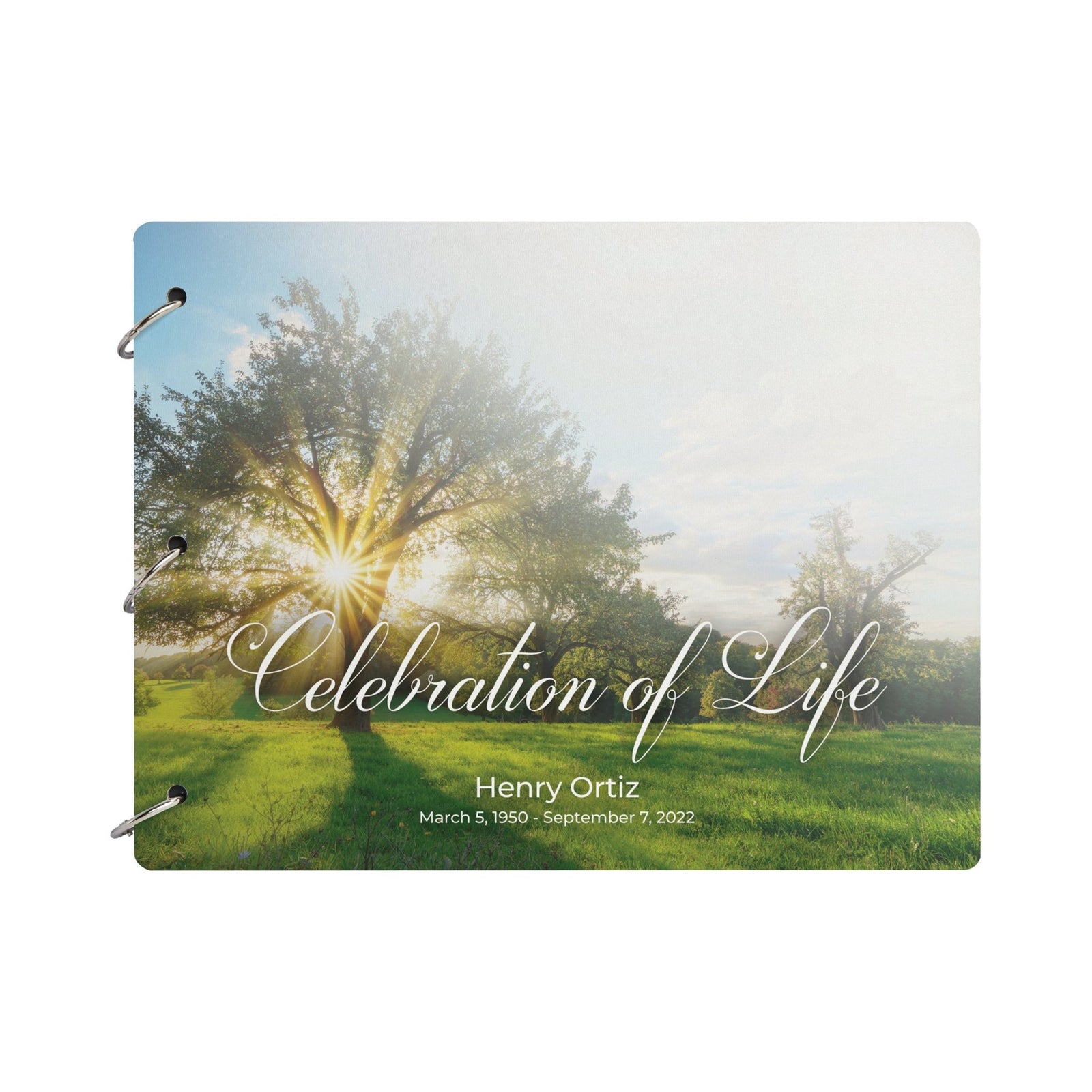 Personalized Celebration Of Life Funeral Guest Books For Memorial Services Registry With Wooden Cover - A Celebration Of Life - LifeSong Milestones