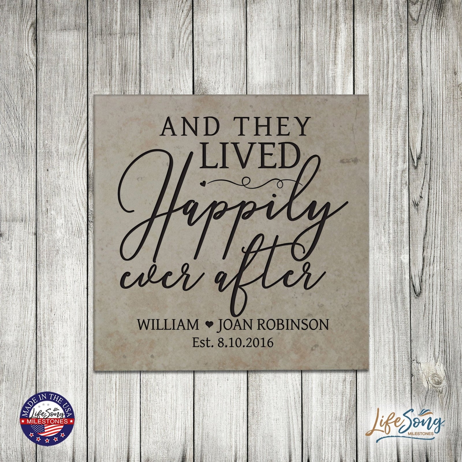 Personalized Ceramic Trivet with Inspirational verse 5.75in (And They Lived) - LifeSong Milestones