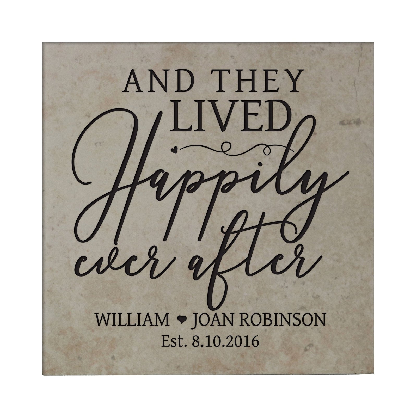 Personalized Ceramic Trivet with Inspirational verse 5.75in (And They Lived) - LifeSong Milestones