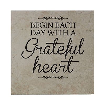 Personalized Ceramic Trivet with Inspirational verse 5.75in (Begin Each Day) - LifeSong Milestones
