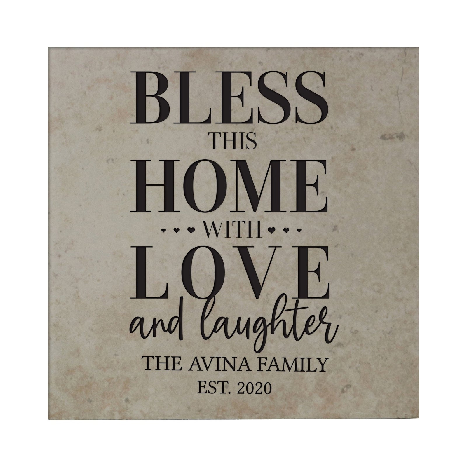 Personalized Ceramic Trivet with Inspirational verse 5.75in (Bless This Home) - LifeSong Milestones