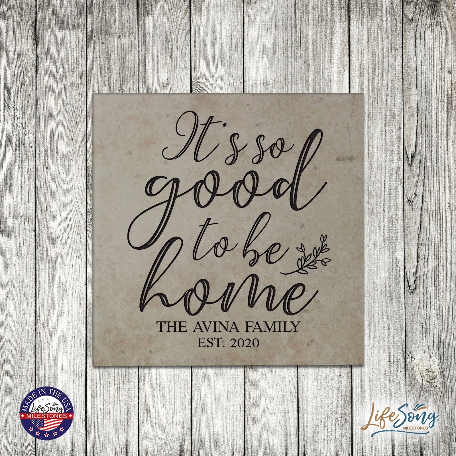 Personalized Ceramic Trivet with Inspirational verse 5.75in (It's So Good) - LifeSong Milestones