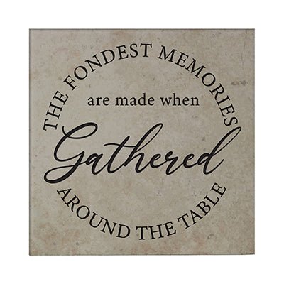 Personalized Ceramic Trivet with Inspirational verse 5.75in (The Fondest Memories) - LifeSong Milestones