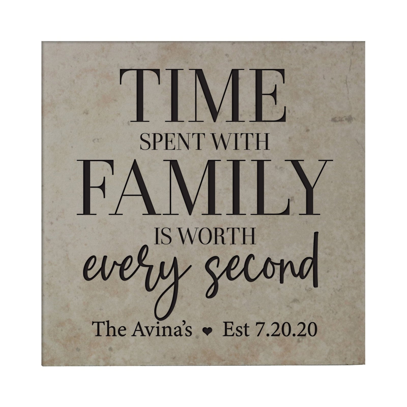 Personalized Ceramic Trivet with Inspirational verse 5.75in (Time Spent With) - LifeSong Milestones