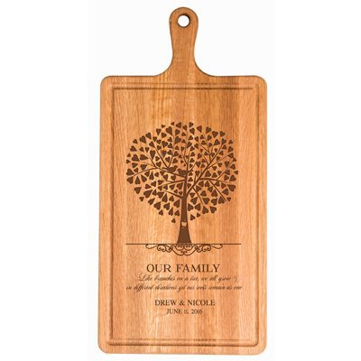 Personalized Cherry Cutting Board &quot;OUR FAMILY&quot; for Wedding Anniversary - LifeSong Milestones