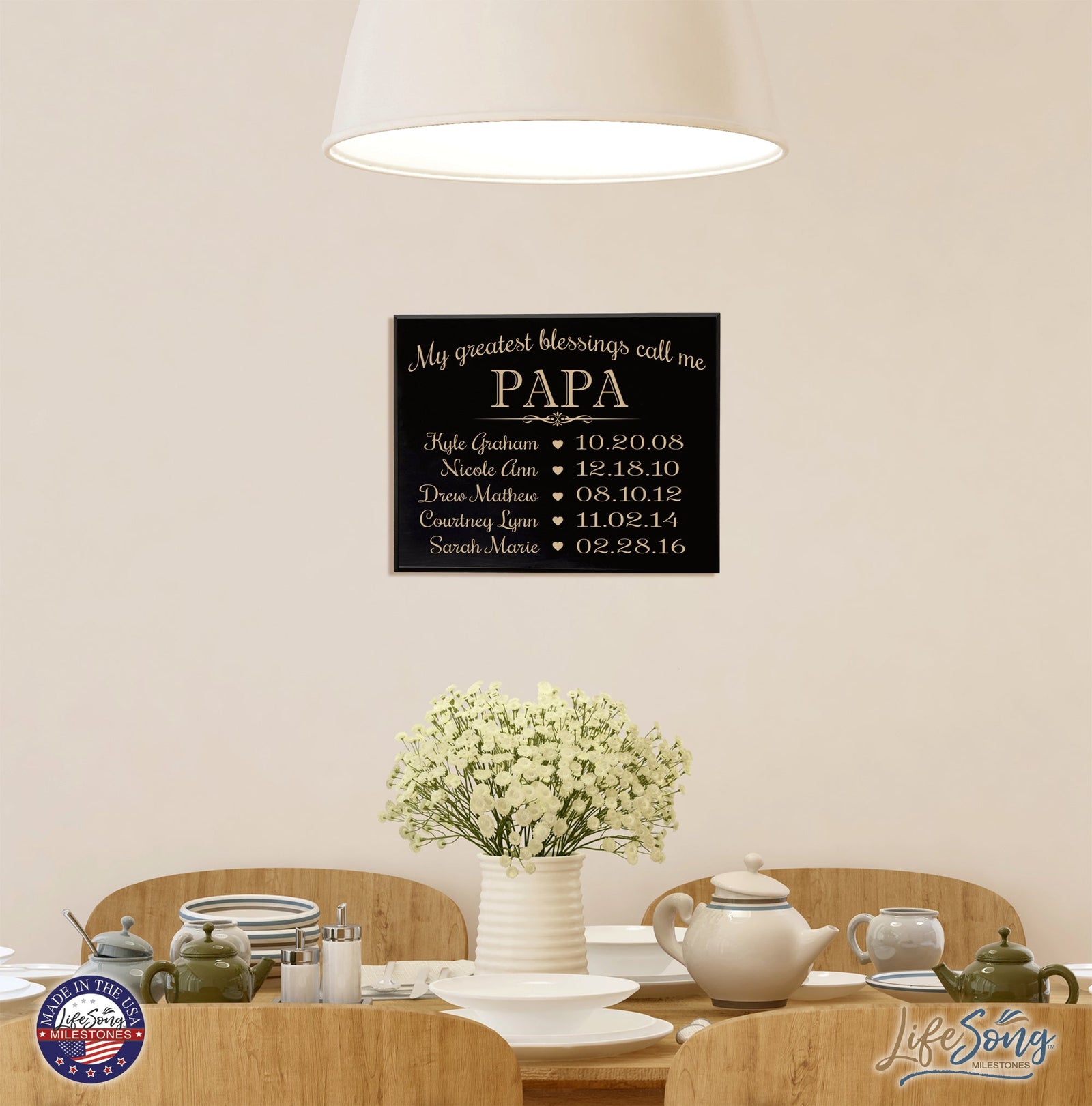 Personalized Children's Name's Wall Plaque - Papa - LifeSong Milestones