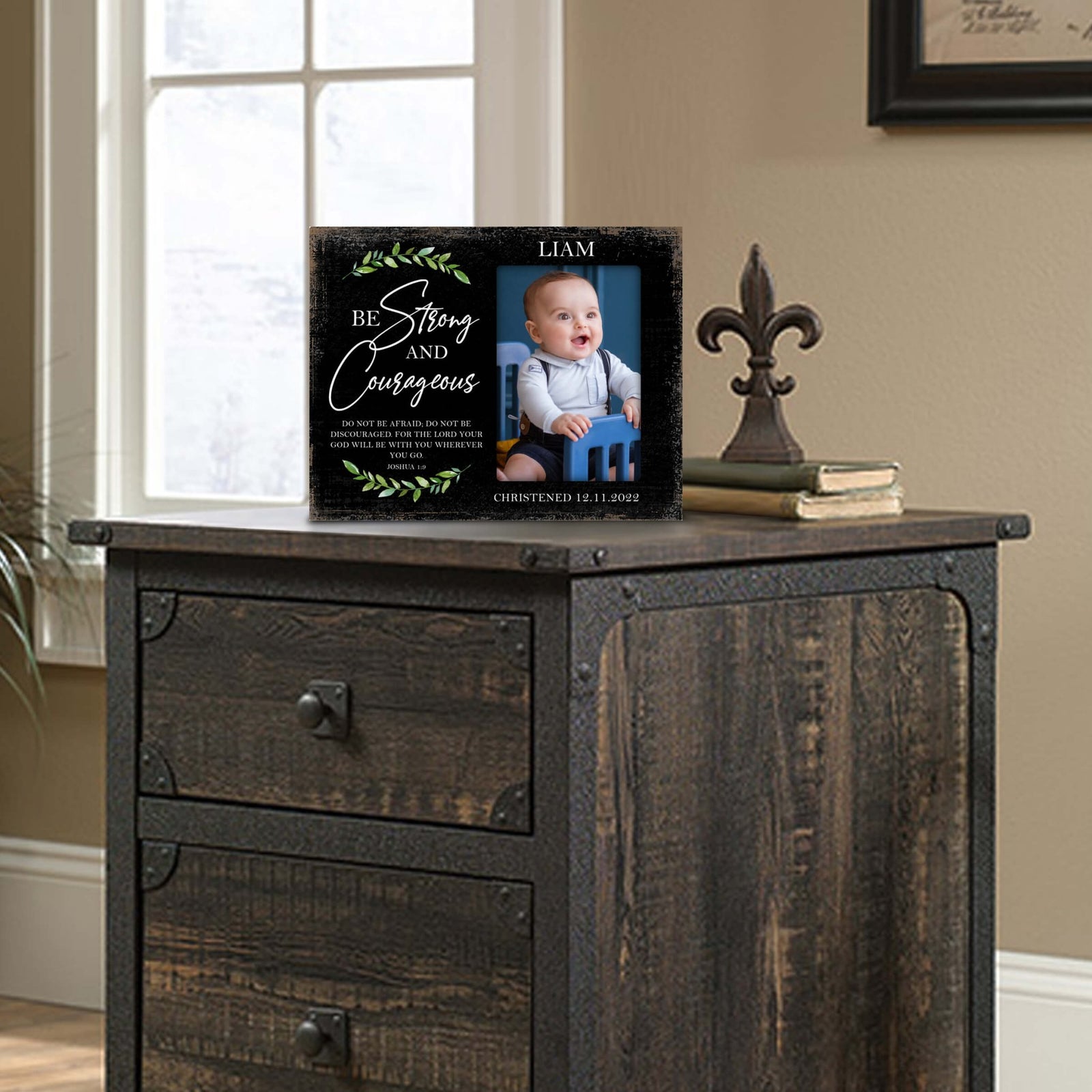 Personalized Christening Photo Frame - Be Strong - LifeSong Milestones