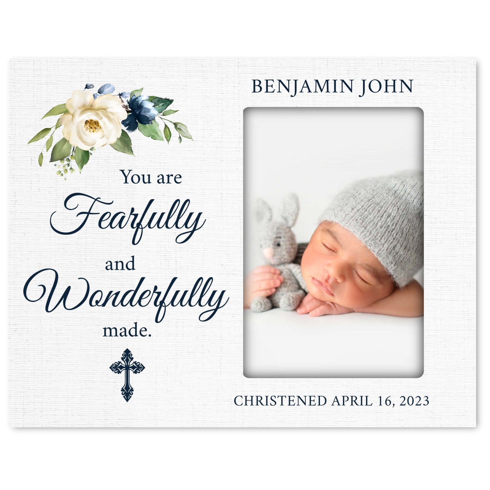Personalized Christening Photo Frame - Be Strong - LifeSong Milestones