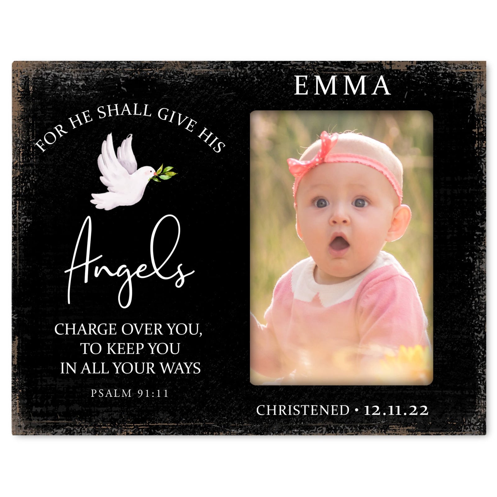 Personalized Christening Photo Frame - Be Strong - LifeSong Milestones