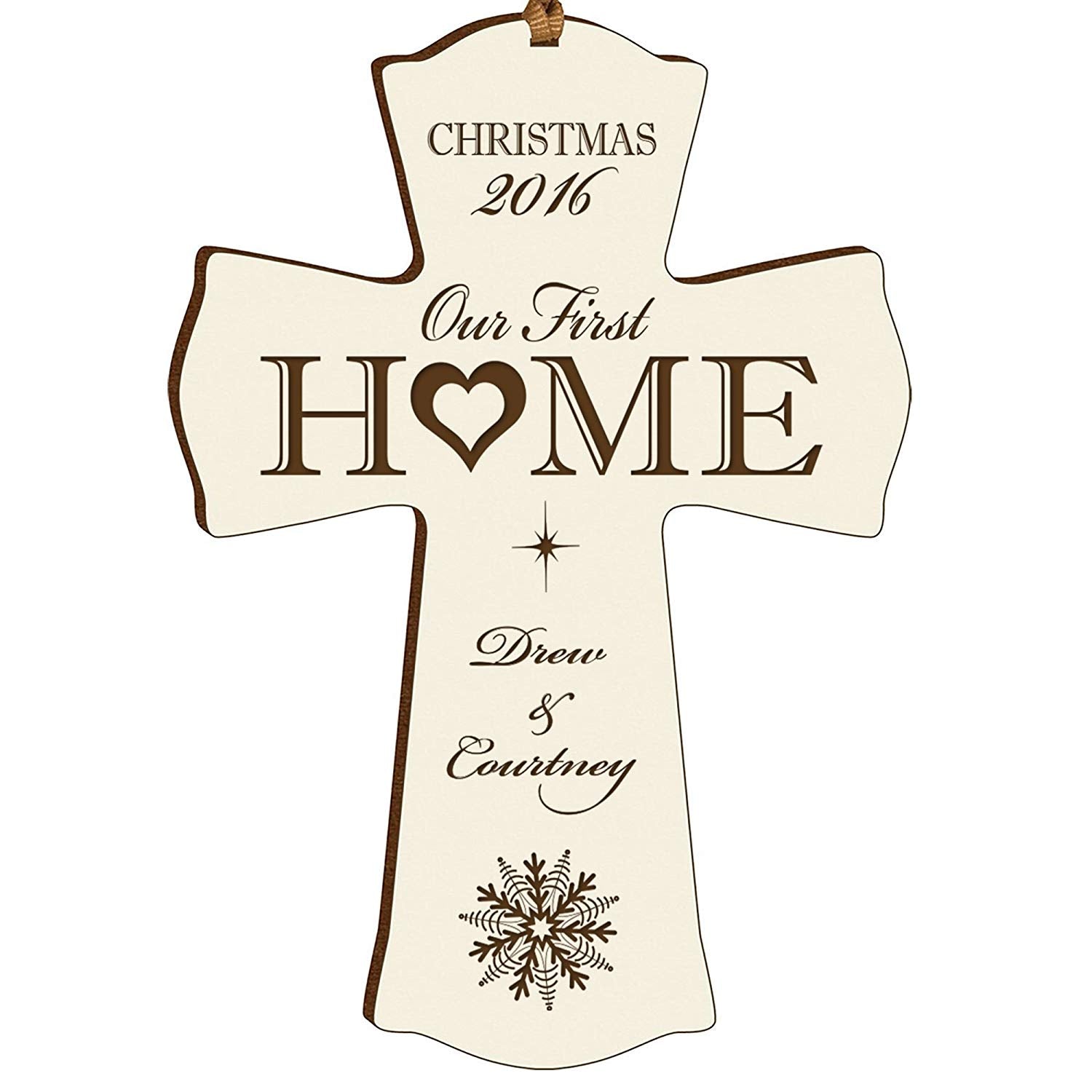 Personalized Christmas New Home Wall Cross - LifeSong Milestones