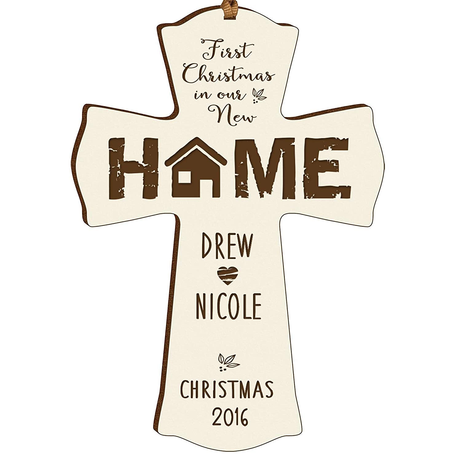 Personalized Christmas New Home Wall Cross - LifeSong Milestones