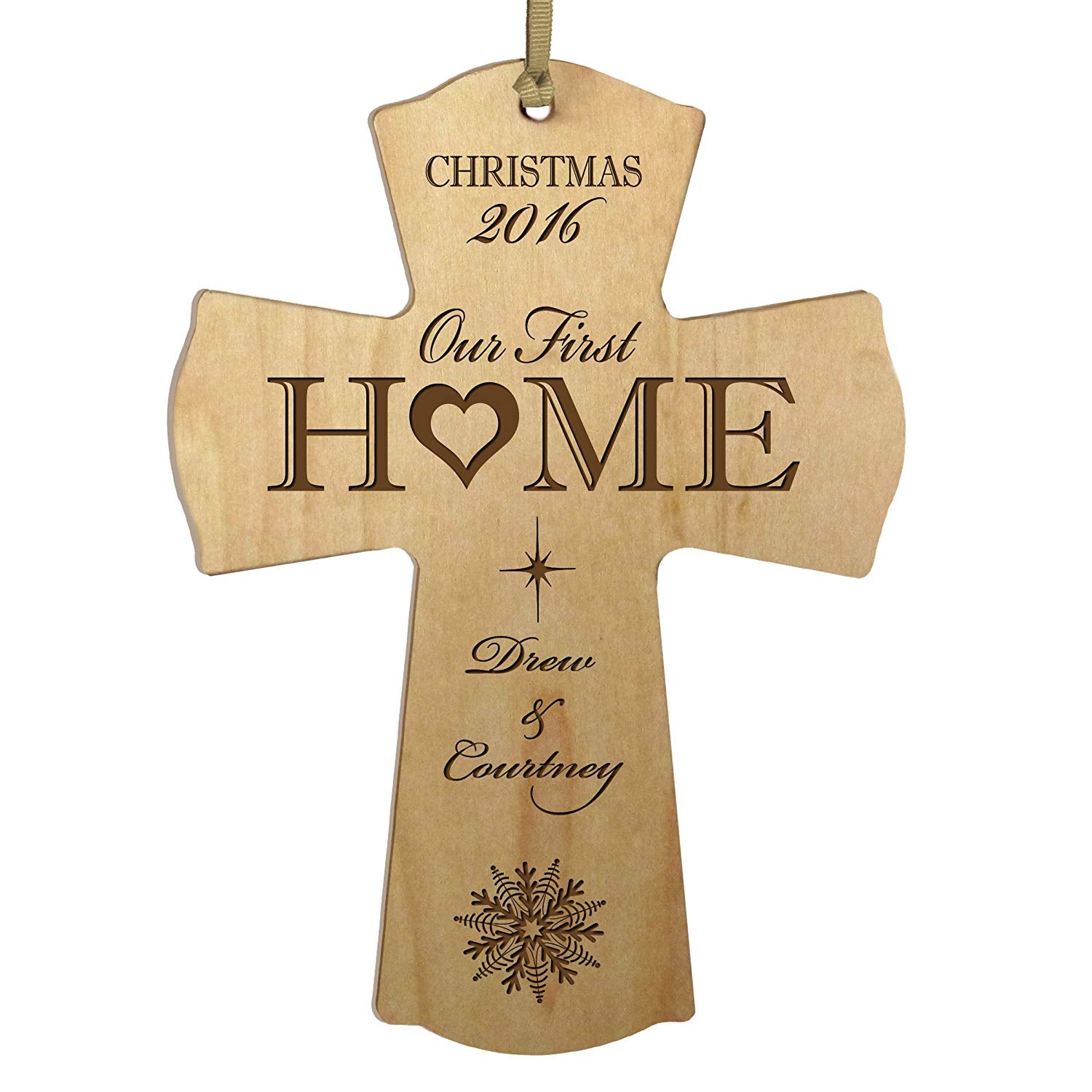 Personalized Christmas New Home Wall Cross - LifeSong Milestones