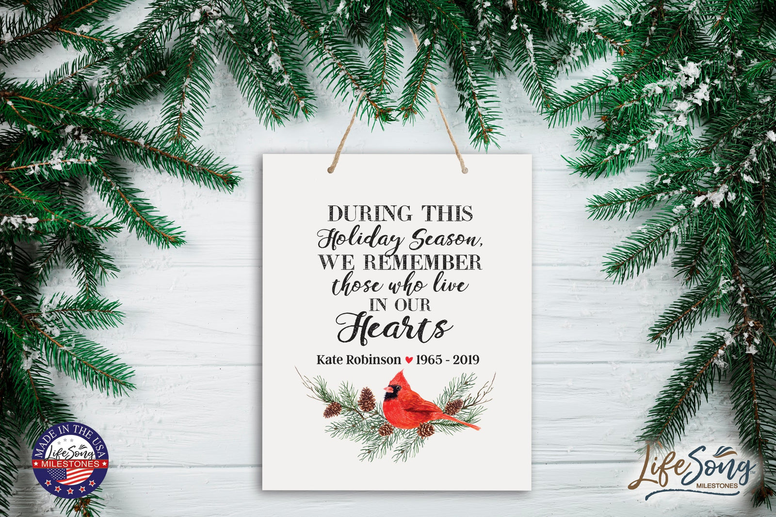 Personalized Christmas Remembrance Hanging Sign - Those In Our Hearts - LifeSong Milestones