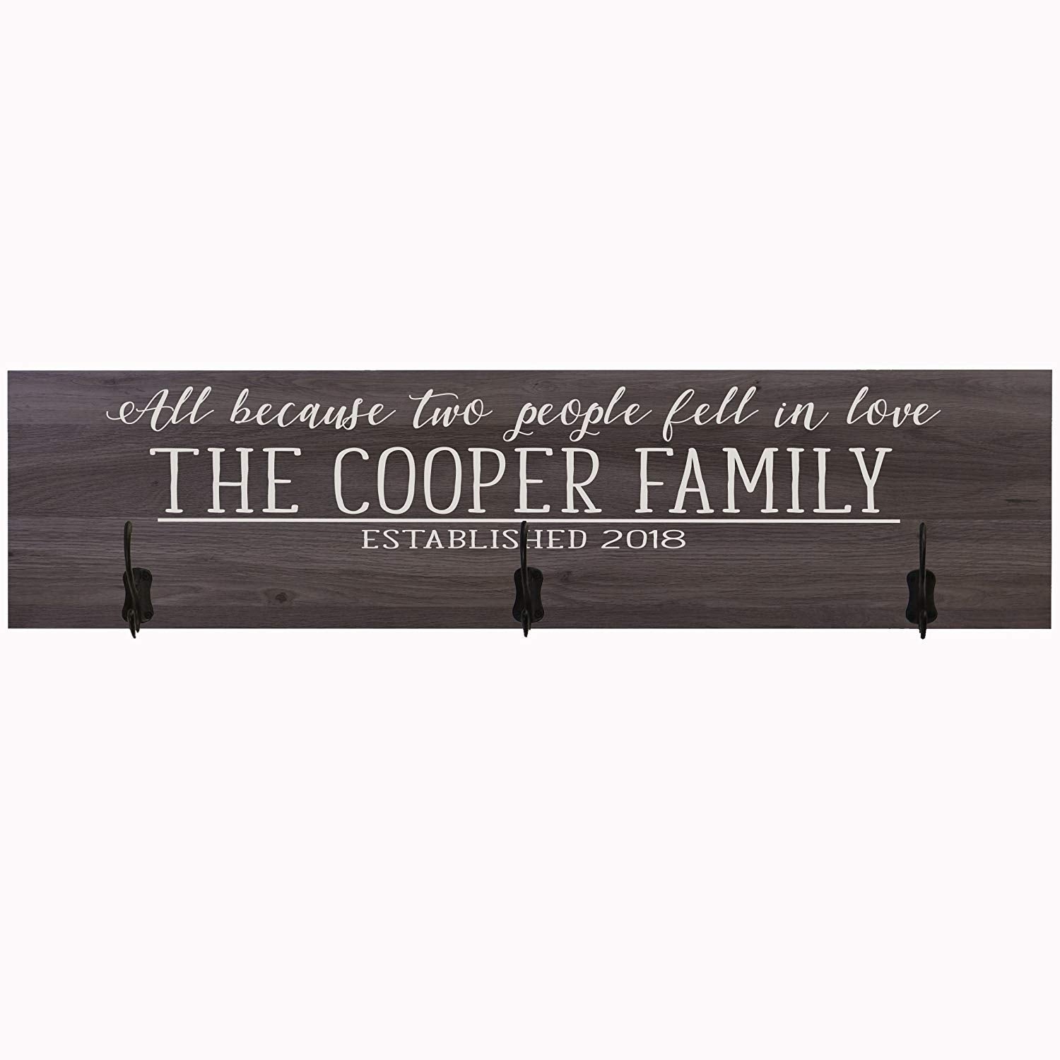 Personalized Coat Rack All Because Two People Fell In Love - LifeSong Milestones