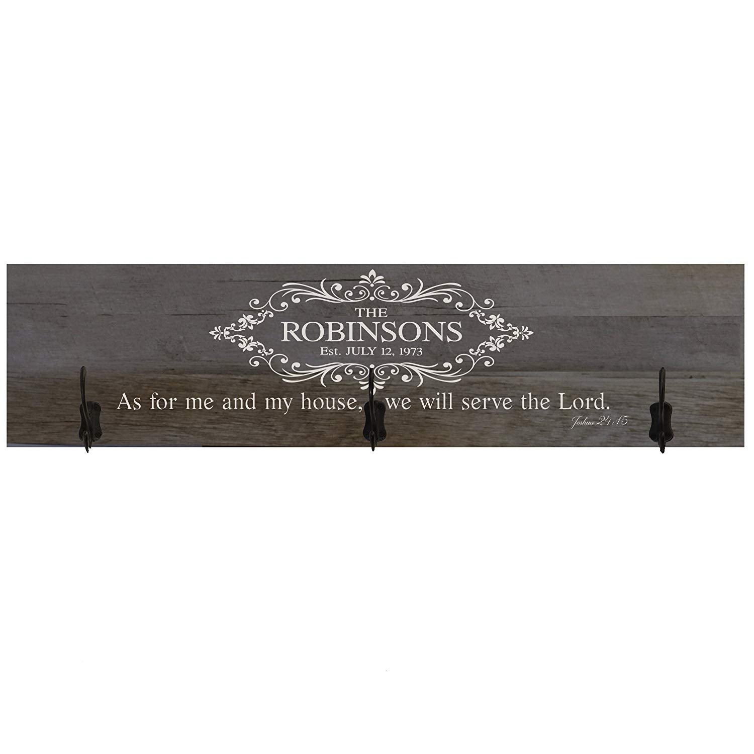Personalized Coat Rack As For Me and My House Established - LifeSong Milestones