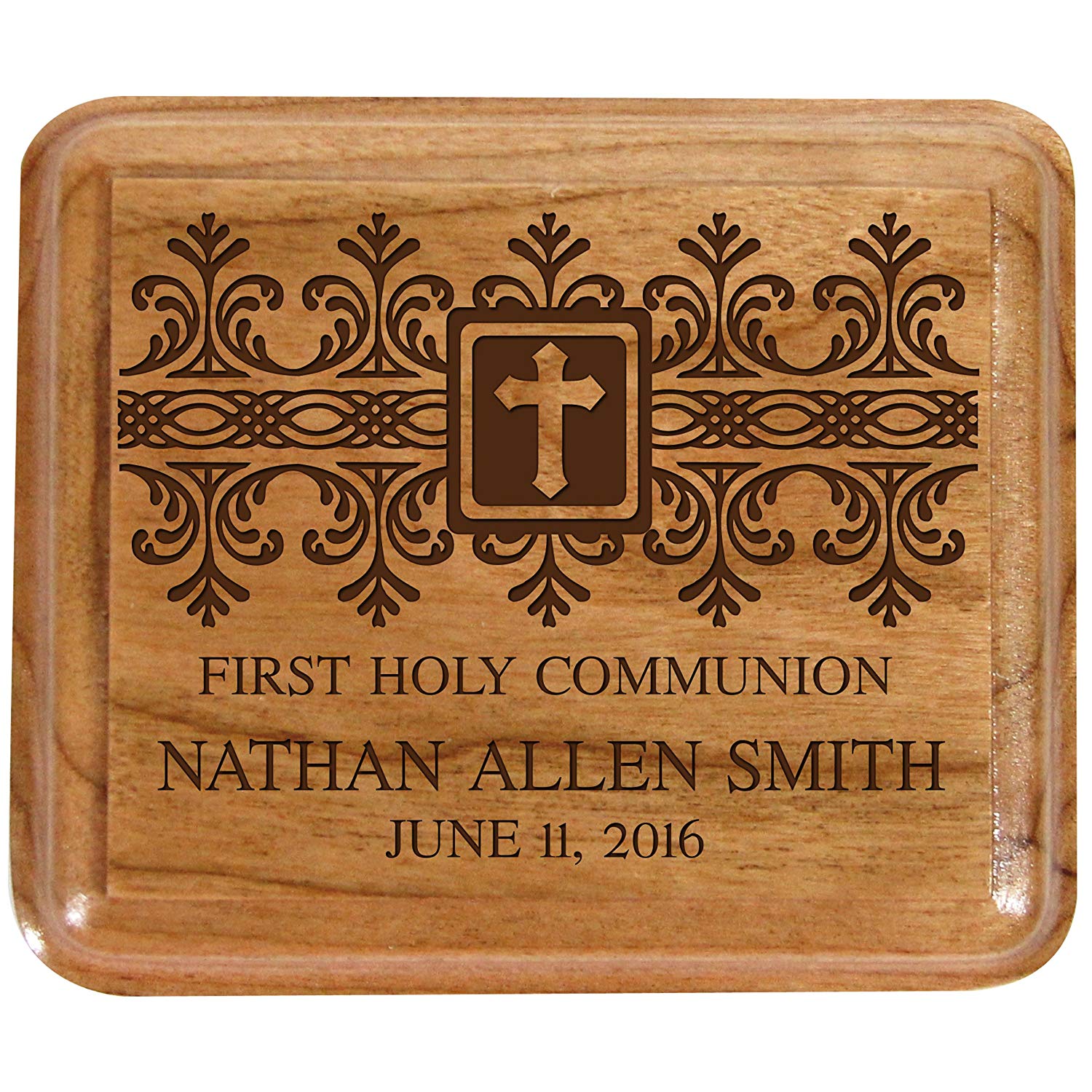 LifeSong Milestones Personalized First Holy Communion Keepsake Jewelry Box Gift for Boys and Girls
