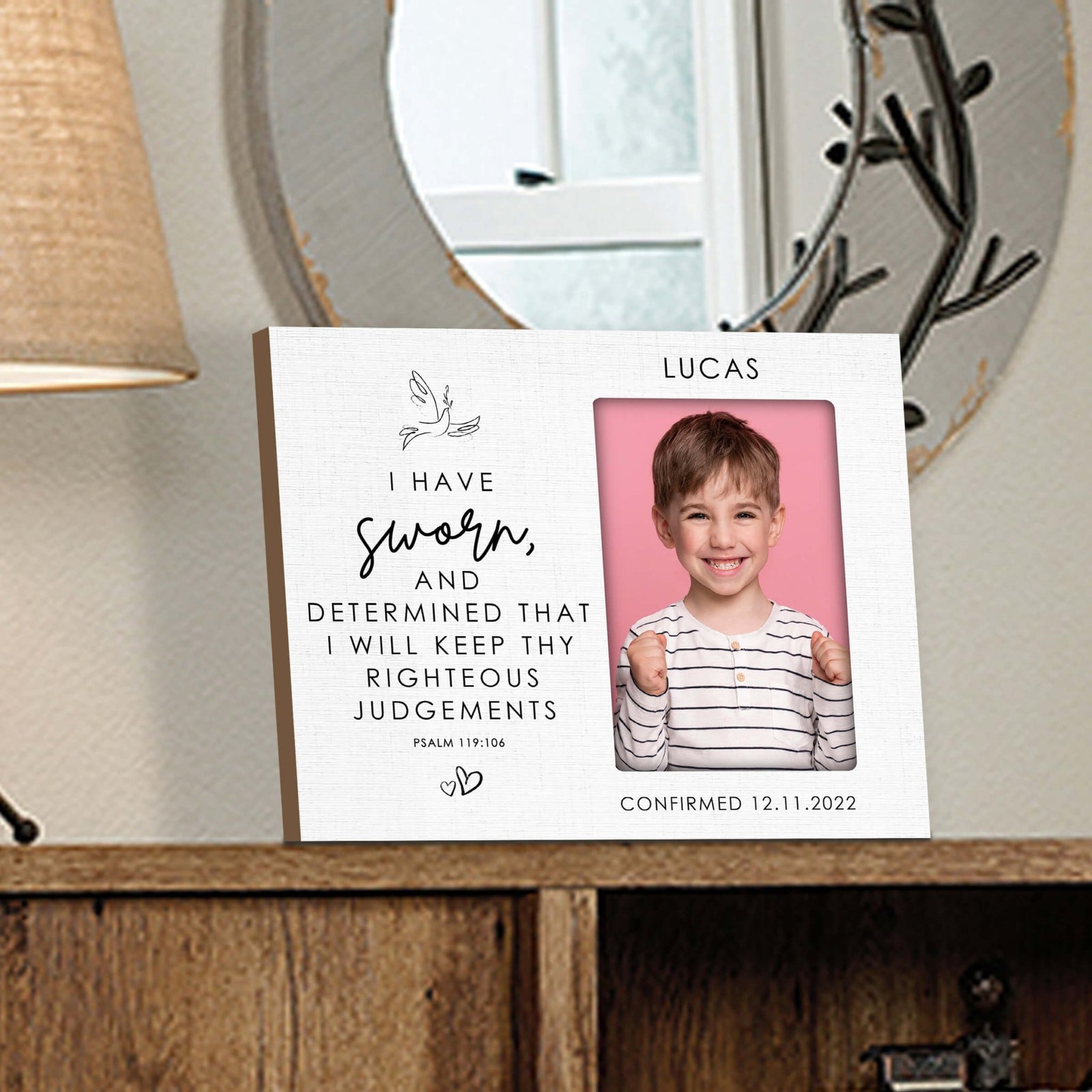 Personalized Confirmation Photo Frame - Trust In The Lord - LifeSong Milestones