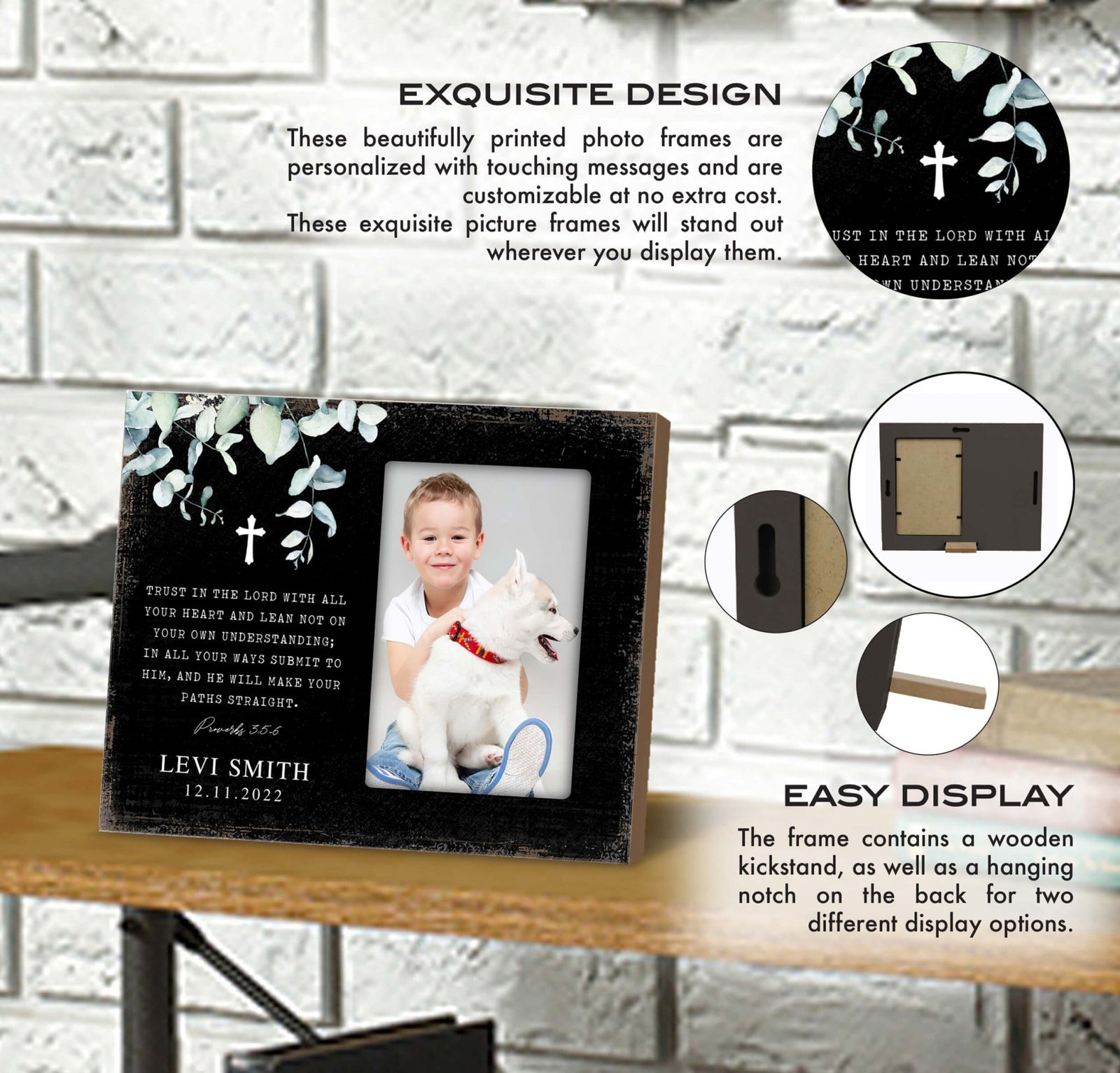 Personalized Confirmation Photo Frame - Trust In The Lord - LifeSong Milestones