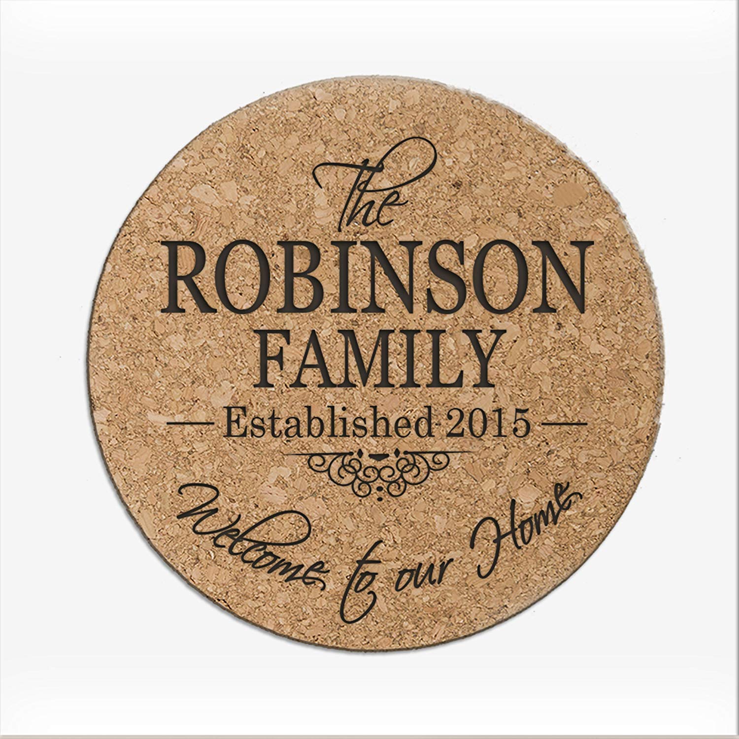 Personalized Cork Family Coaster - Welcome To Our Home - LifeSong Milestones