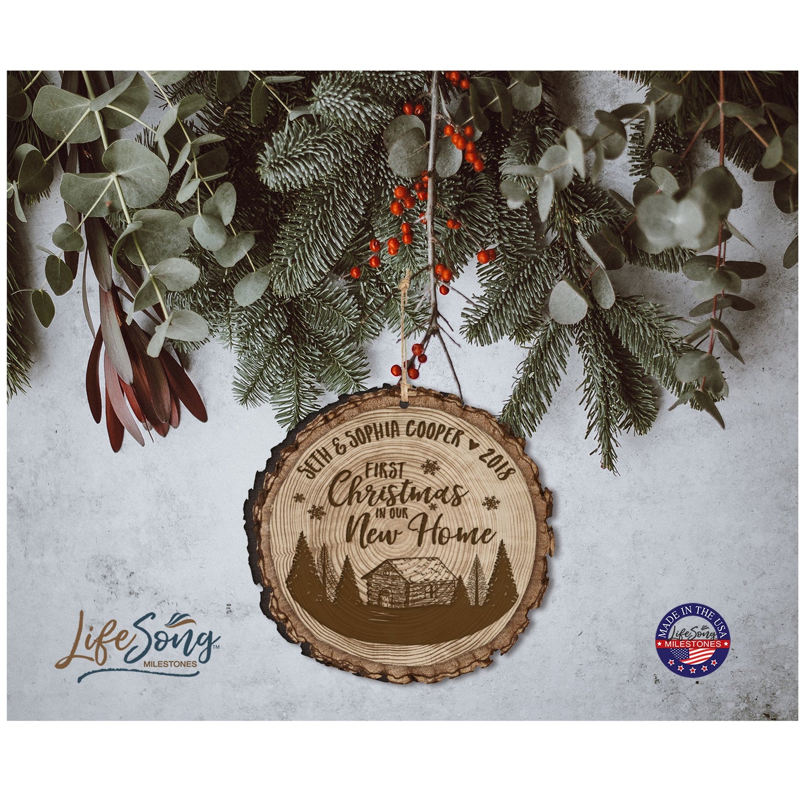 Personalized Couple Christmas New Home Ornaments - LifeSong Milestones