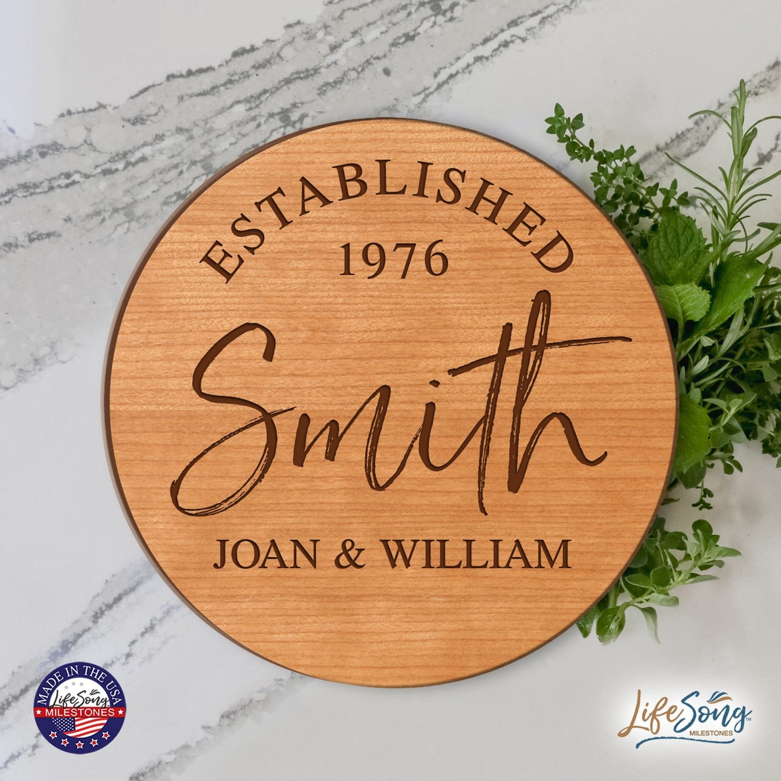 Personalized Couple Established Lazy Susan Décor - LifeSong Milestones