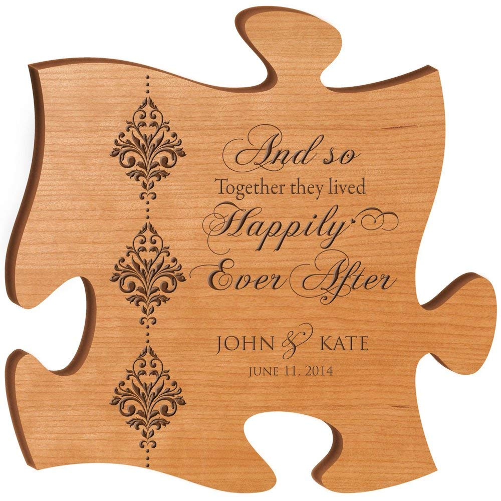 Personalized Custom Engraved Puzzle Sign - Happily Ever After - LifeSong Milestones