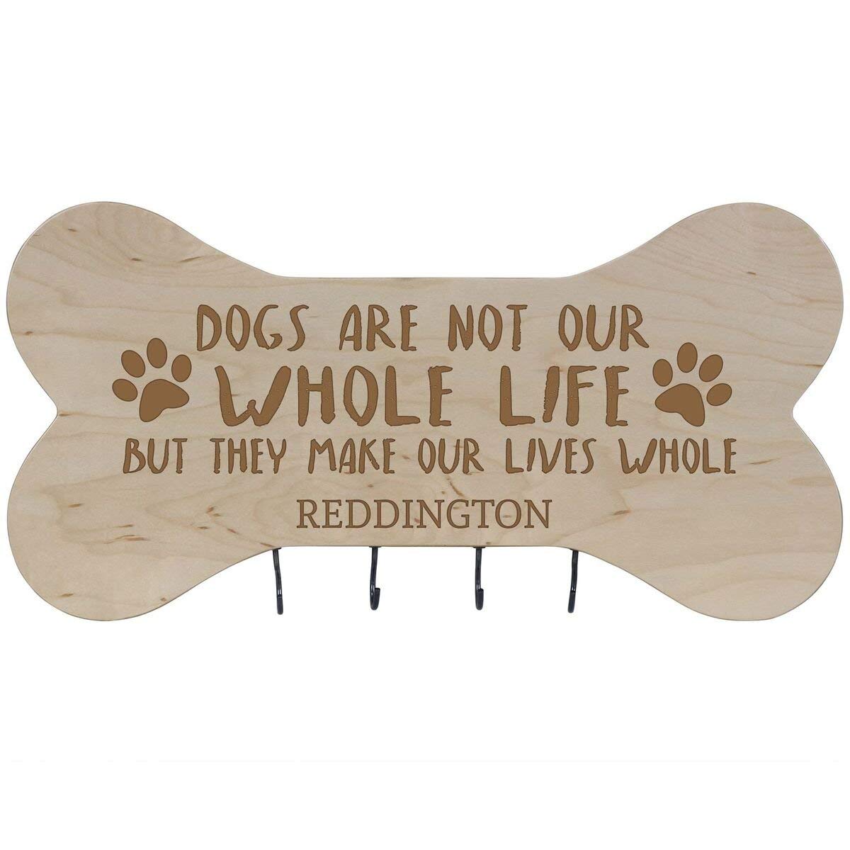 Personalized Dog Bone Sign With Hooks - Dogs Are Not - LifeSong Milestones