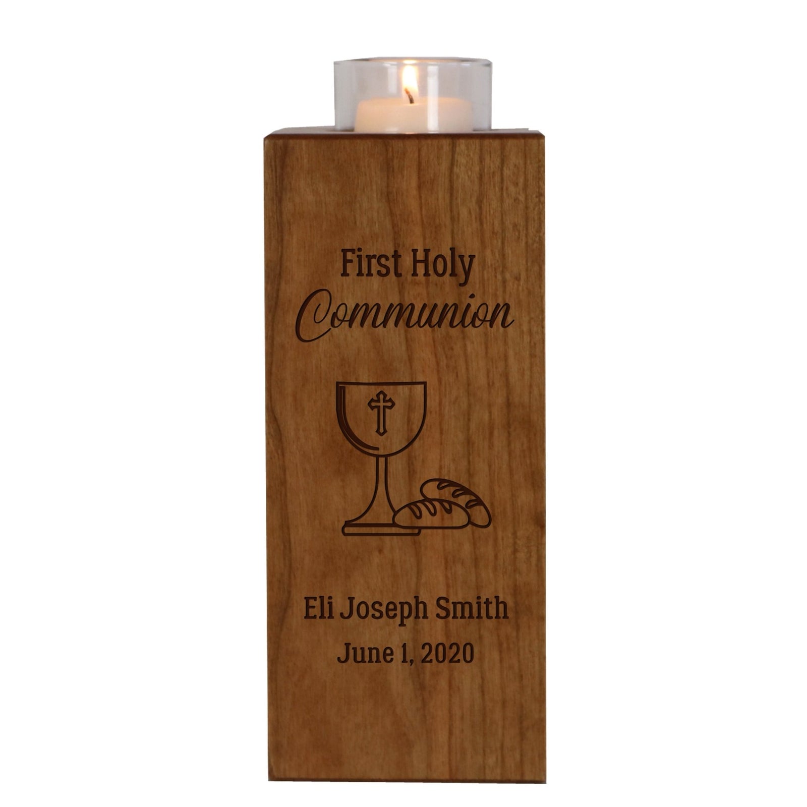 Personalized Double Votive Candle Holder - Your First Holy Communion - LifeSong Milestones