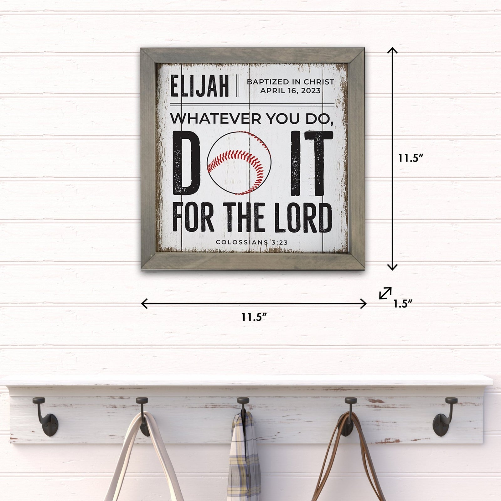 Personalized Elegant Baseball Framed Shadow Box Shelf Décor With Inspiring Bible Verses - Do It - LifeSong Milestones